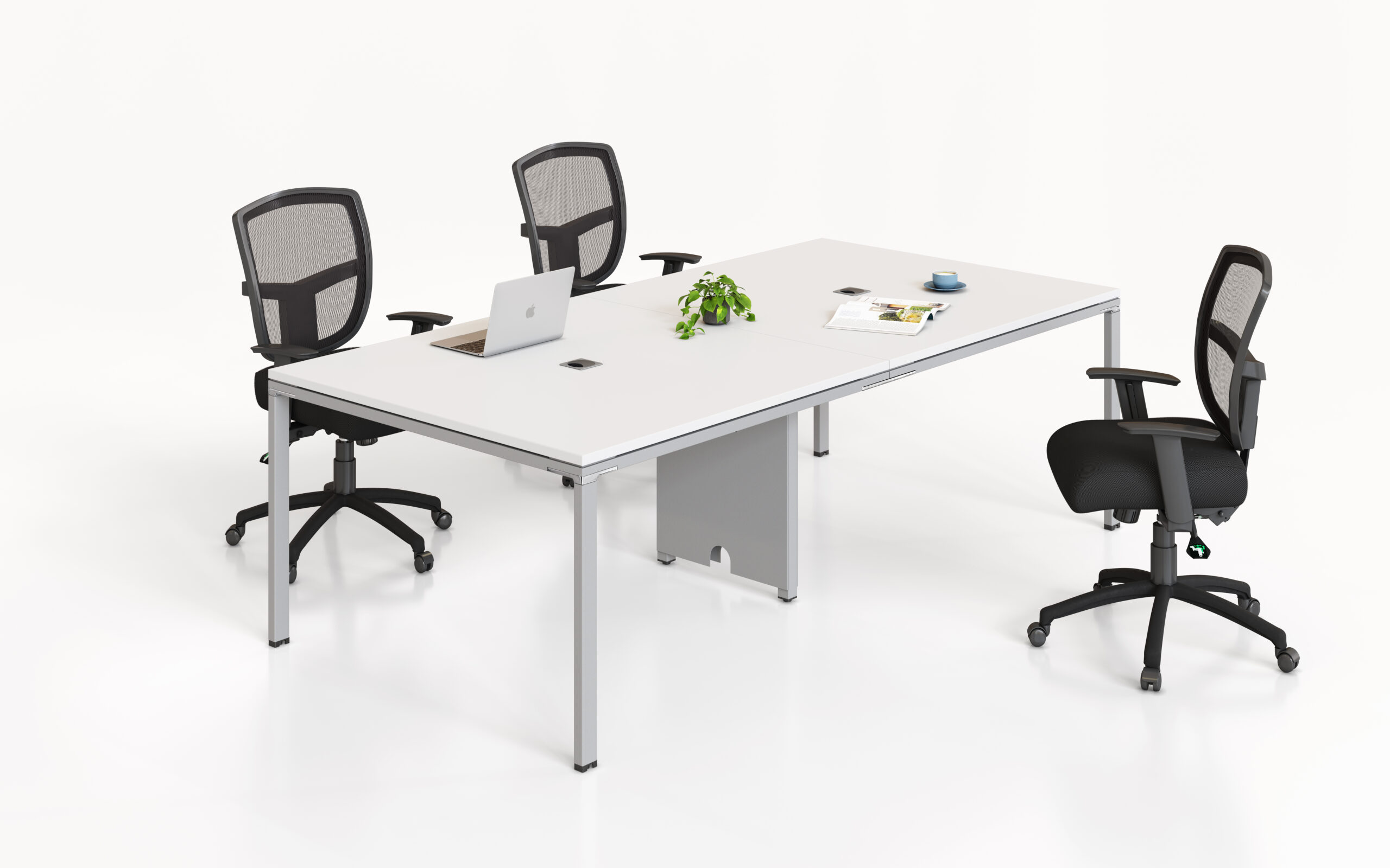 Boss Simple System 95 X 47 Meeting Table, White - Image 3