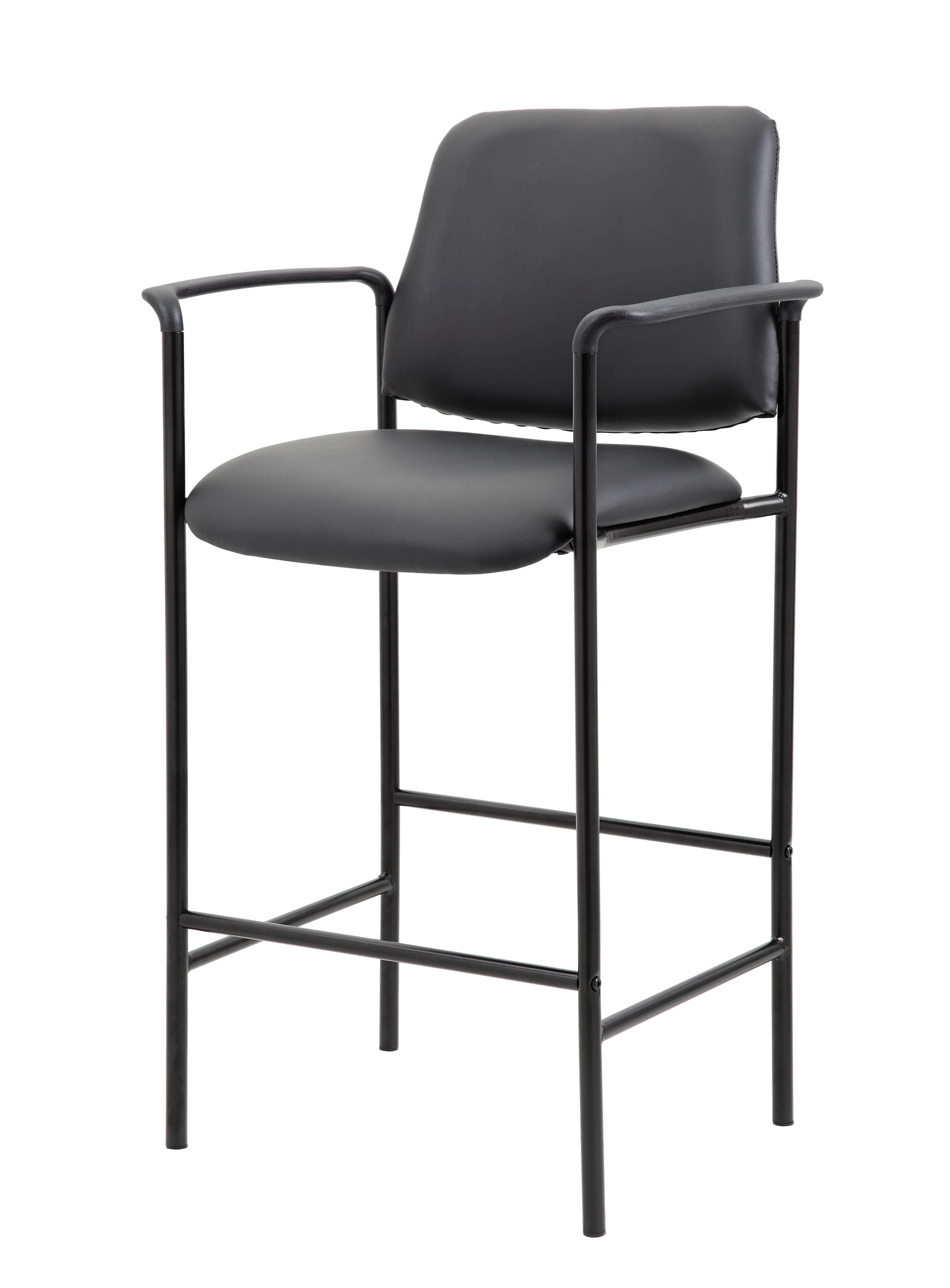 Boss Contemporary Cafe Height Stool In Black Caressoft Vinyl - Image 4