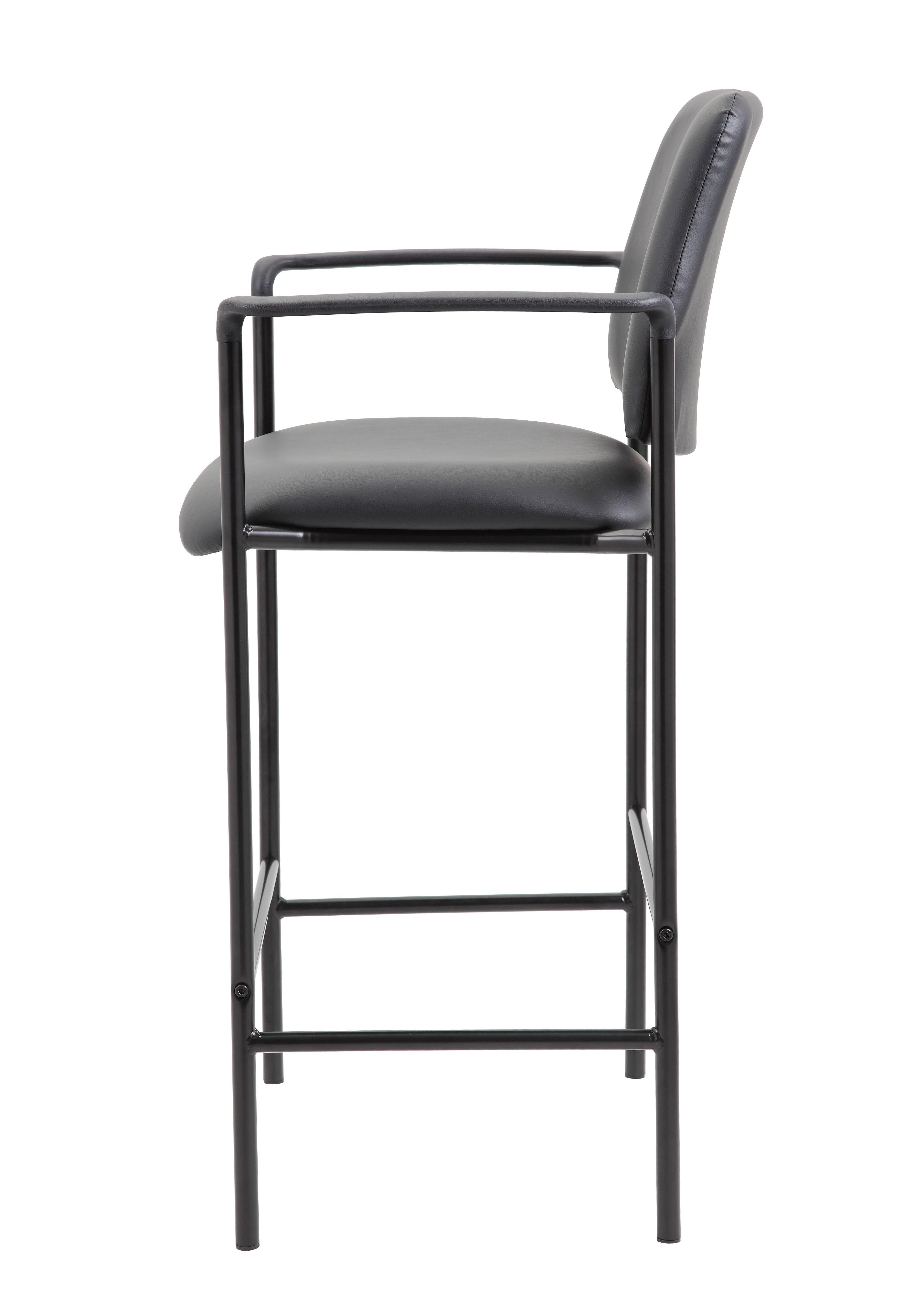 Boss Contemporary Cafe Height Stool In Black Caressoft Vinyl - Image 8
