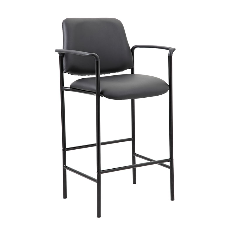 Boss Contemporary Cafe Height Stool In Black Caressoft Vinyl