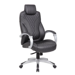 Boss Bentley Hinged Arm Executive Chair With Synchro-Tilt, Black