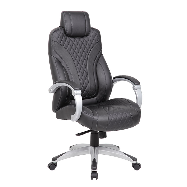 Boss Bentley Hinged Arm Executive Chair With Synchro-Tilt, Black