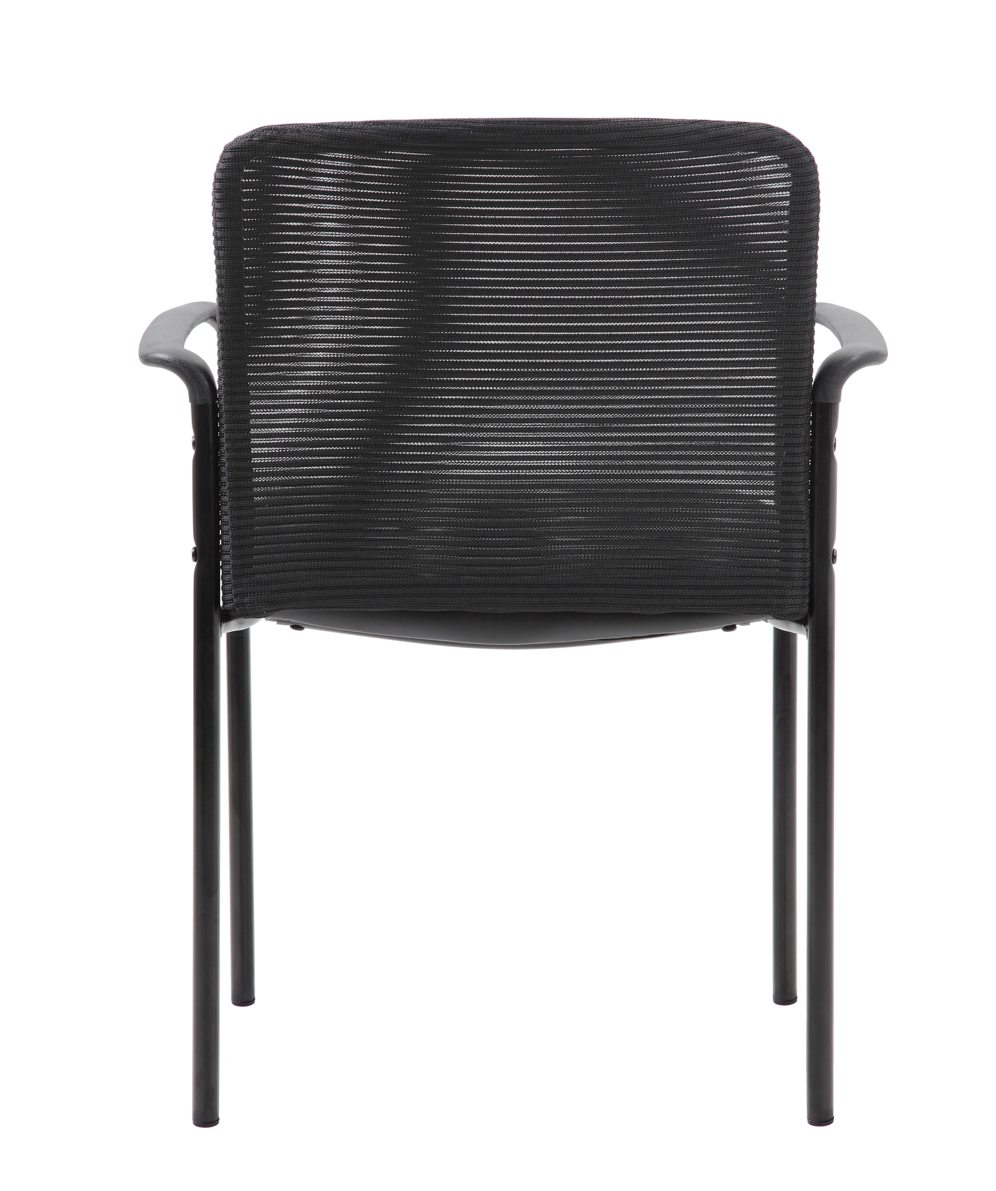 Boss Stackable Mesh Back/Caressoft Vinyl Seat Guest Chair, Black - Image 4