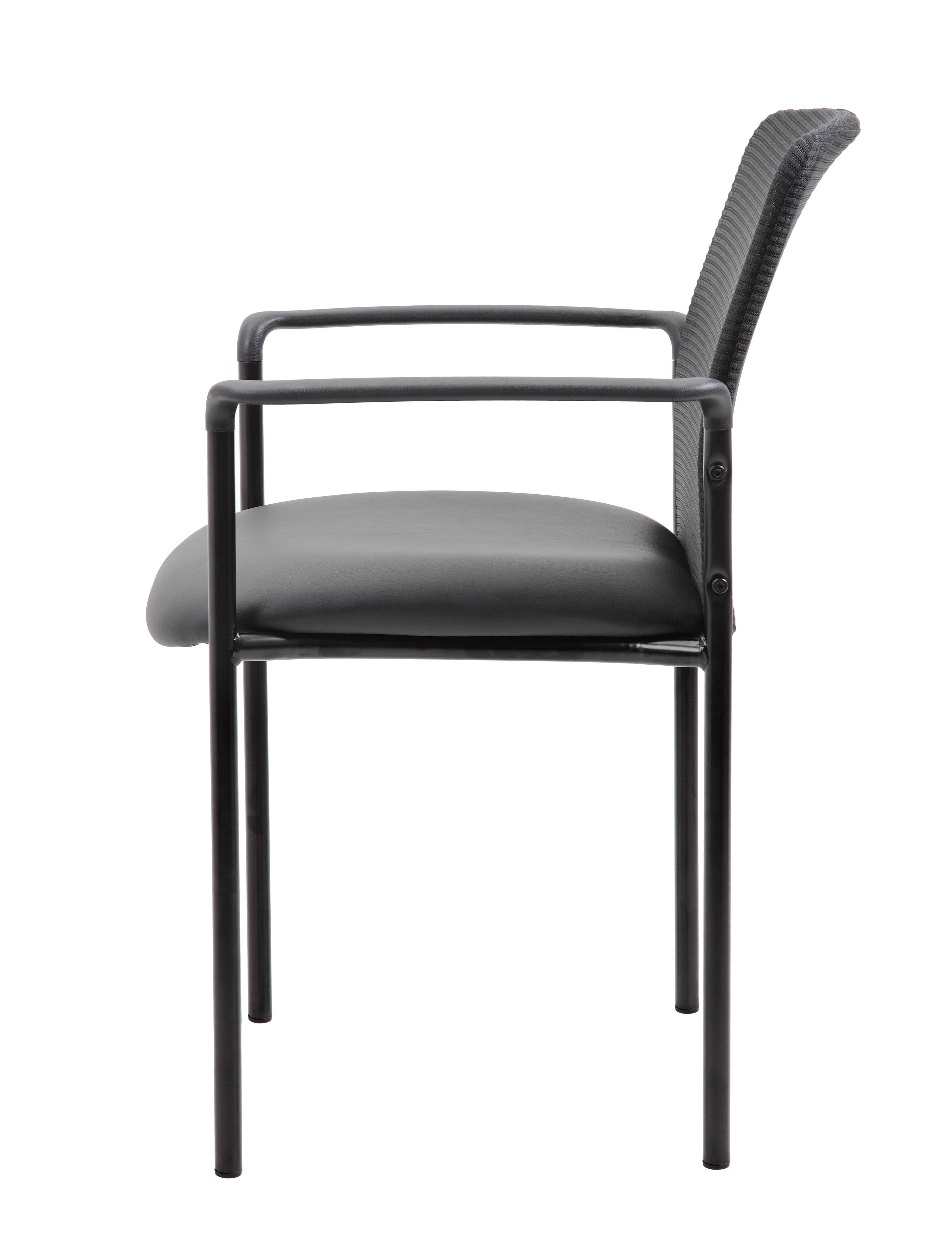 Boss Stackable Mesh Back/Caressoft Vinyl Seat Guest Chair, Black - Image 5