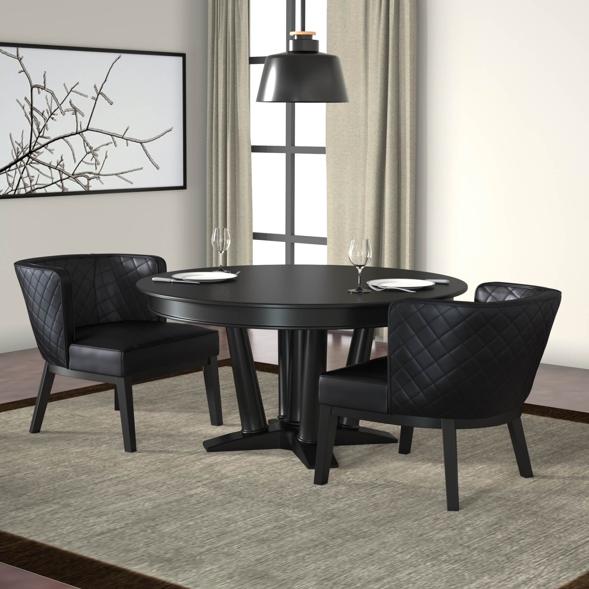 Boss Ava Quilted guest, accent or dining chair - Black - Image 8