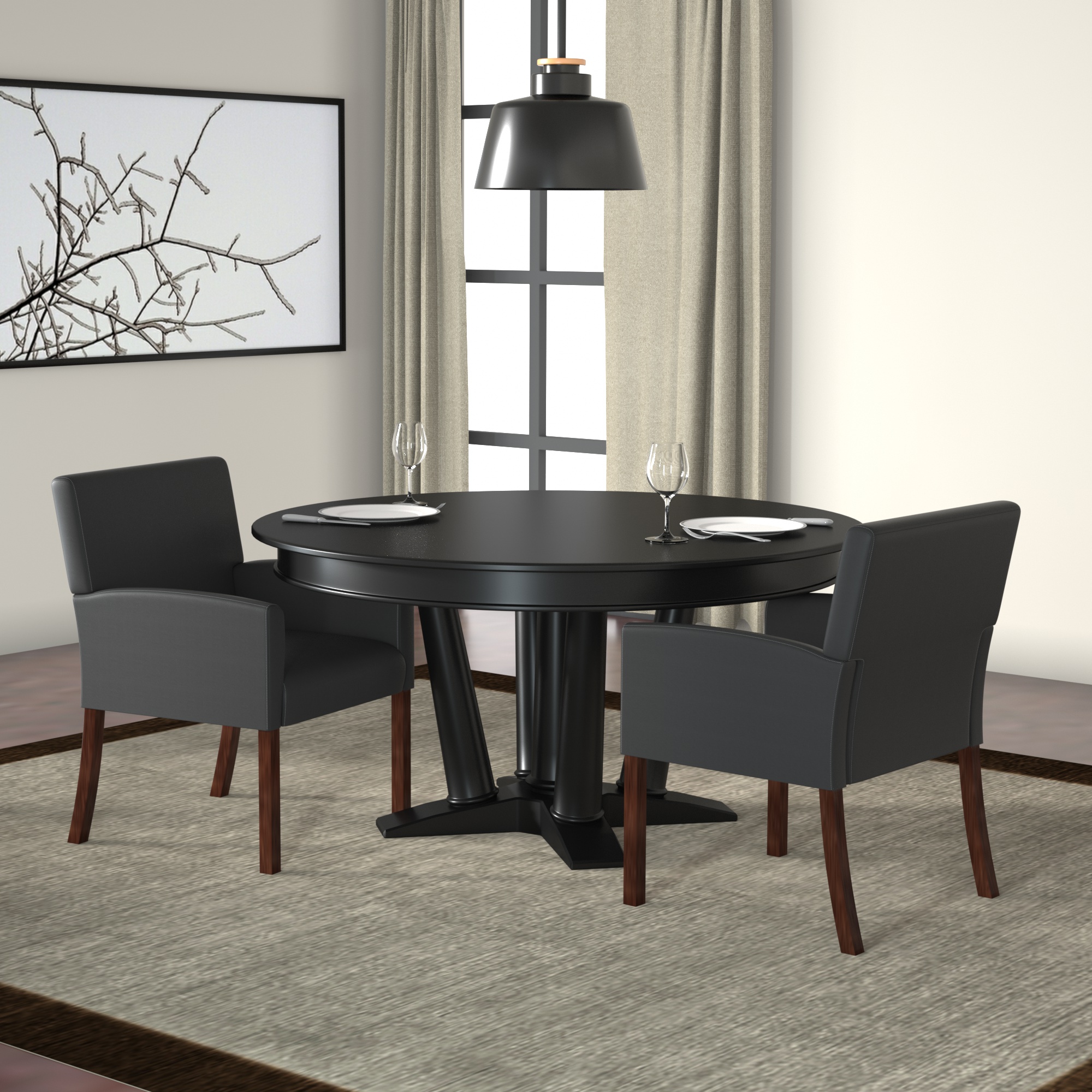 Boss Box Arm guest, accent or dining chair W/Mahogany Finish - Image 6