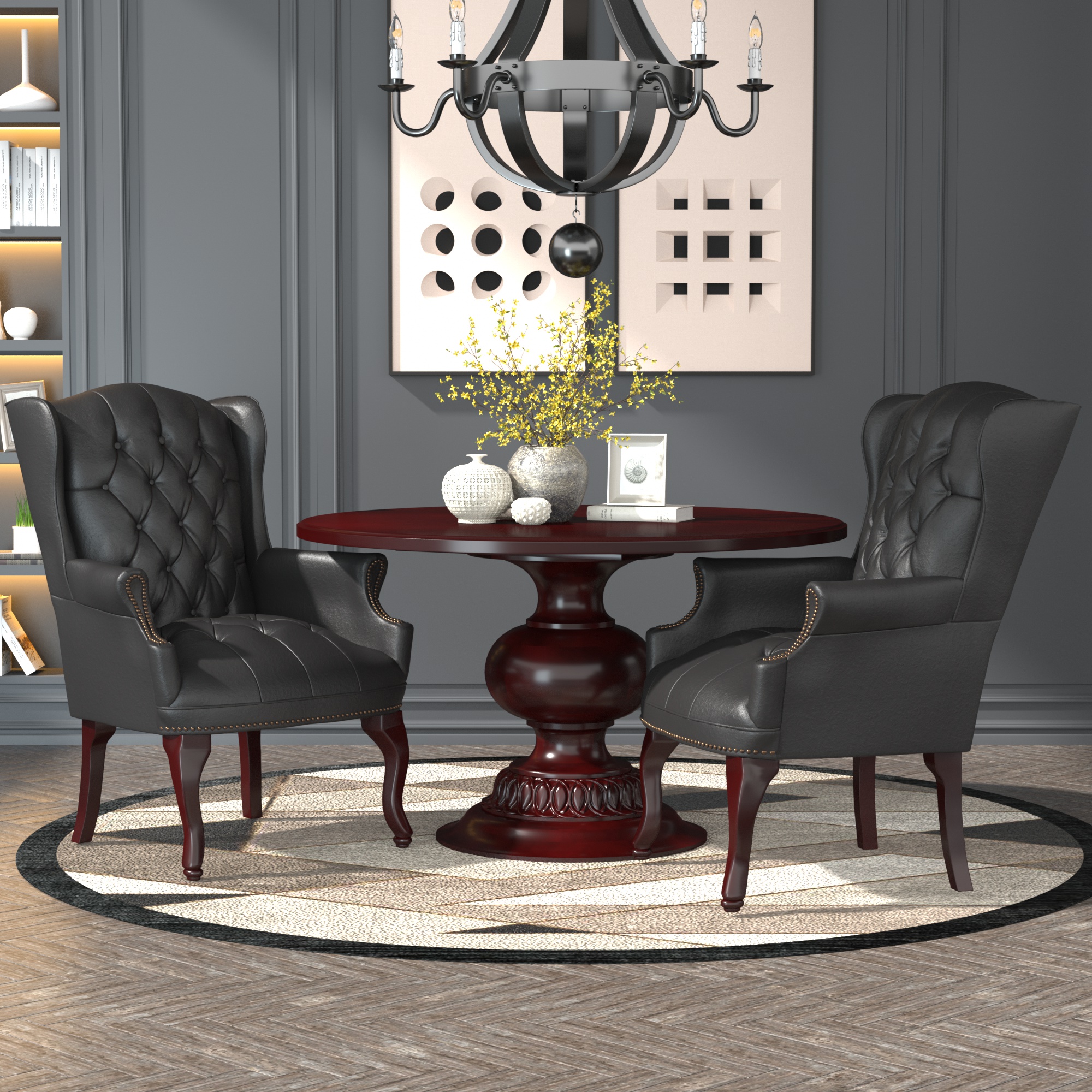 Boss Wingback Traditional Guest Chair In Black - Image 5