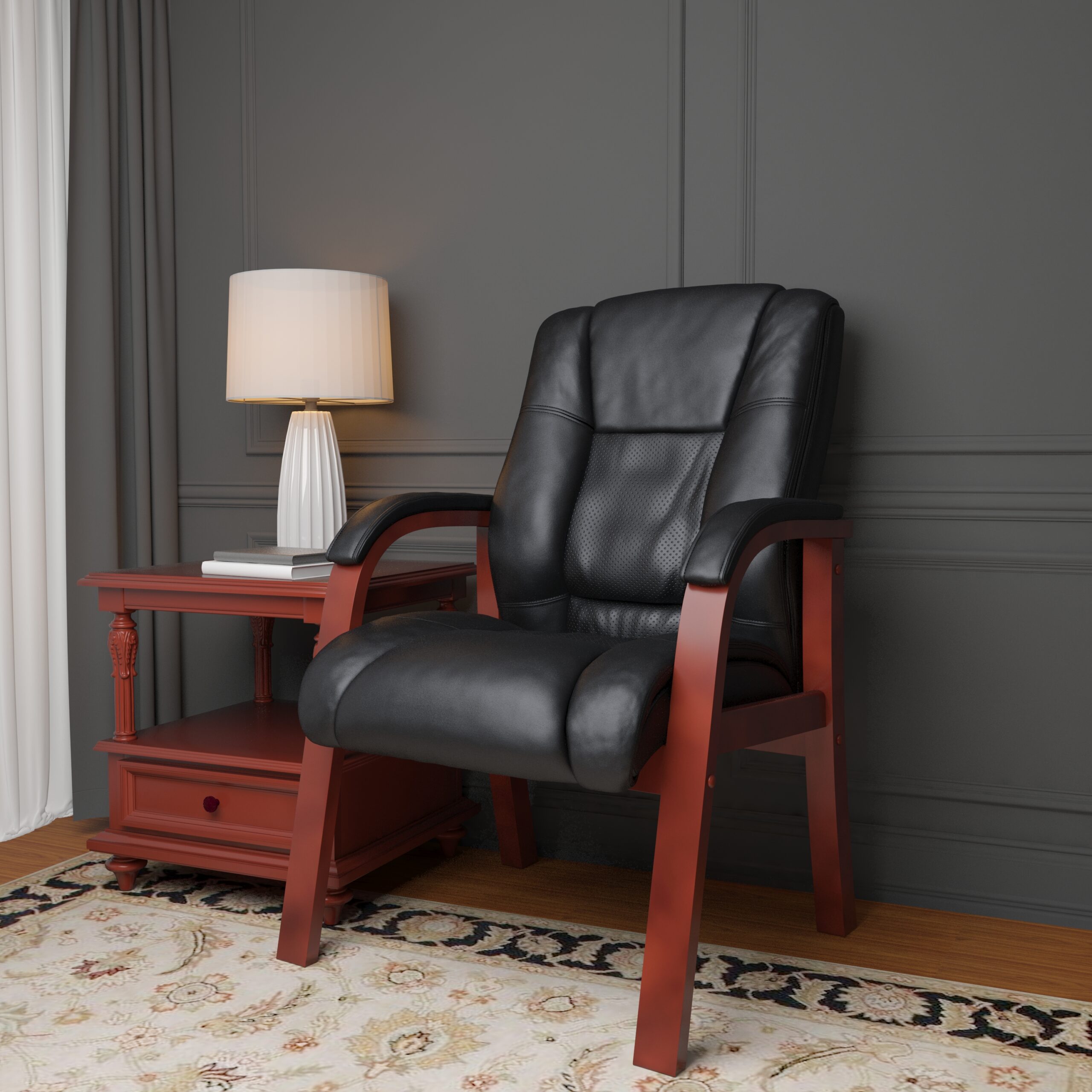 Boss Mid Back Wood Finished guest, accent or dining chair - Image 6