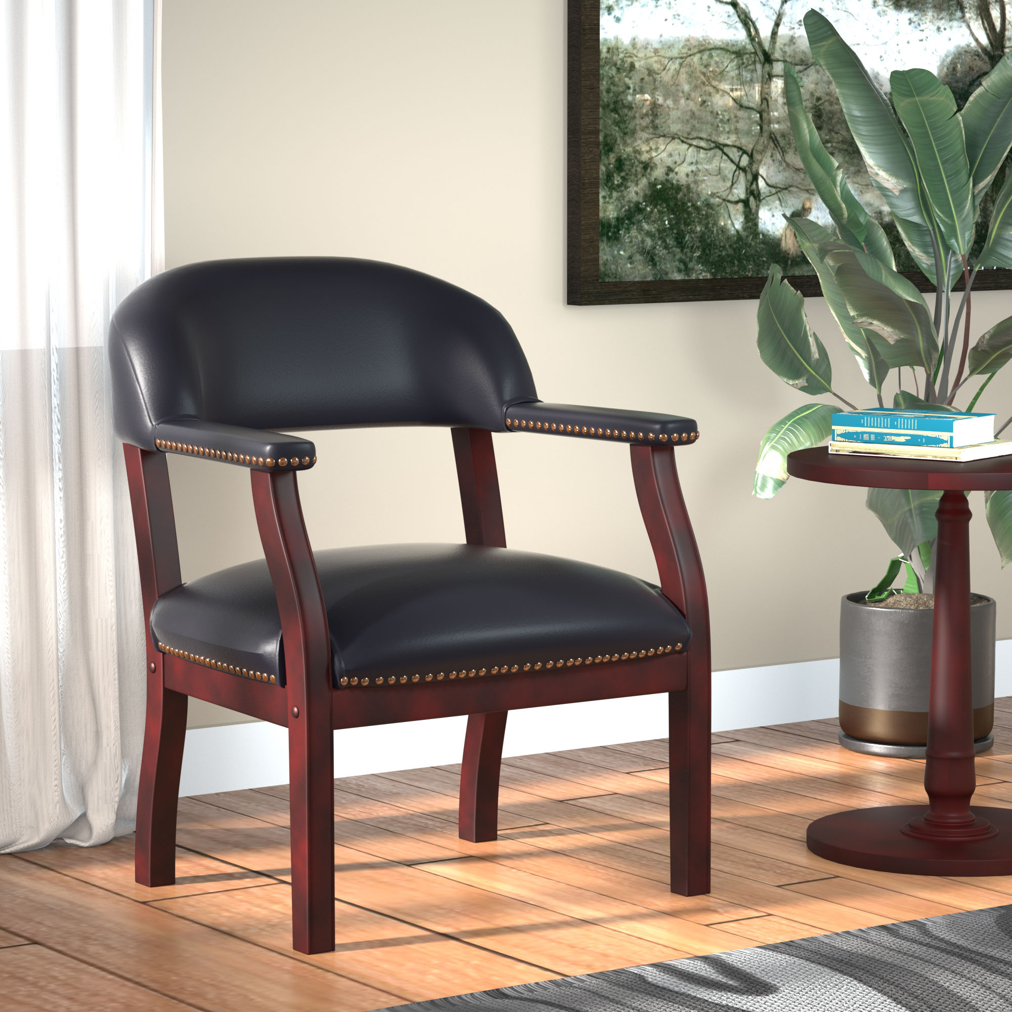 Boss Captain's guest, accent or dining chair in Black Caressoft Vinyl - Image 9