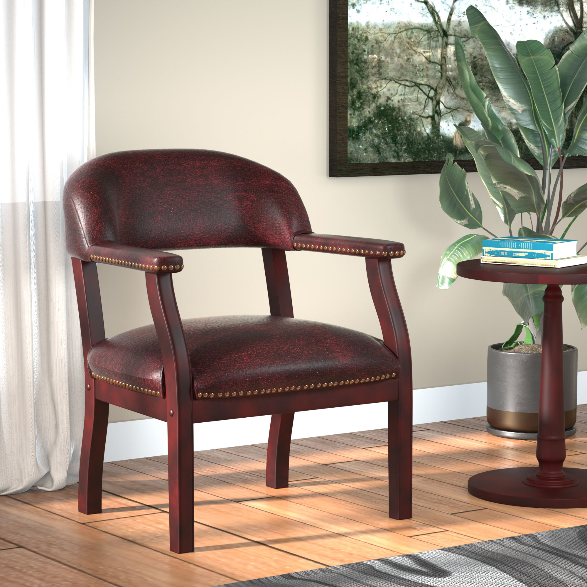 Boss Captain's guest, accent or dining chair in Burgundy Vinyl - Image 6
