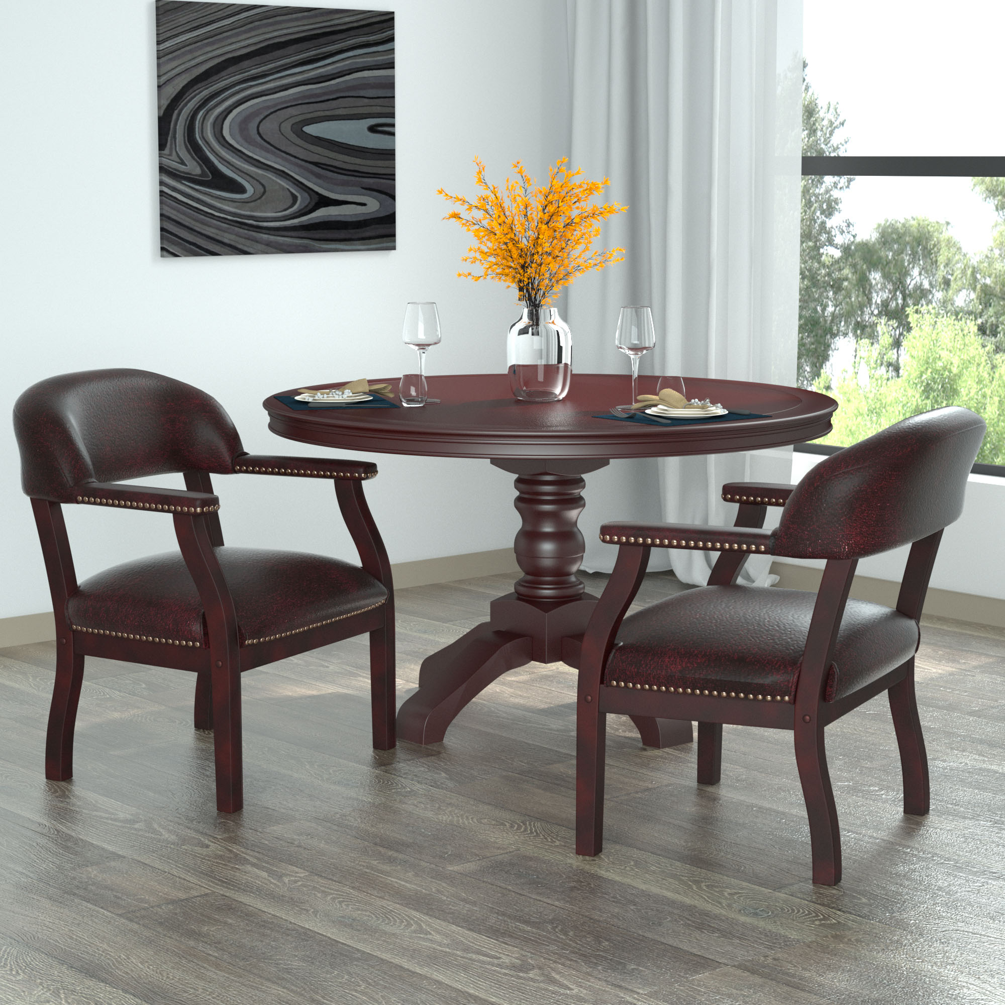 Boss Captain's guest, accent or dining chair in Burgundy Vinyl - Image 7