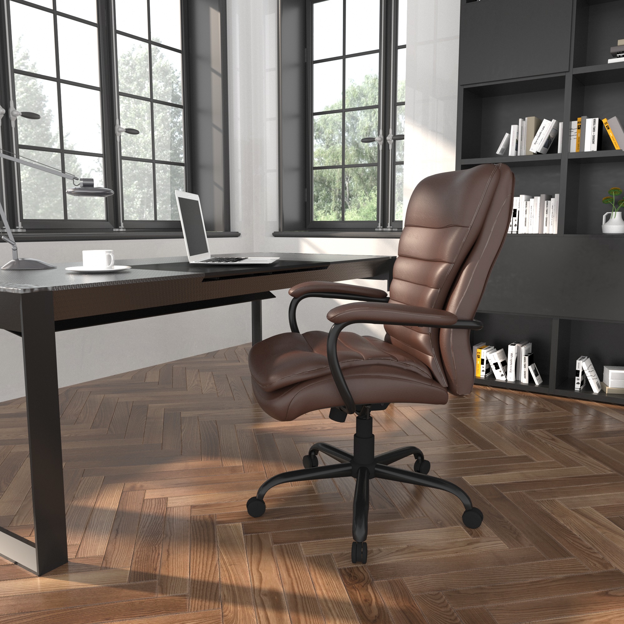 Boss Heavy Duty Double Plush LeatherPlus Chair-400 Lbs. - Image 7