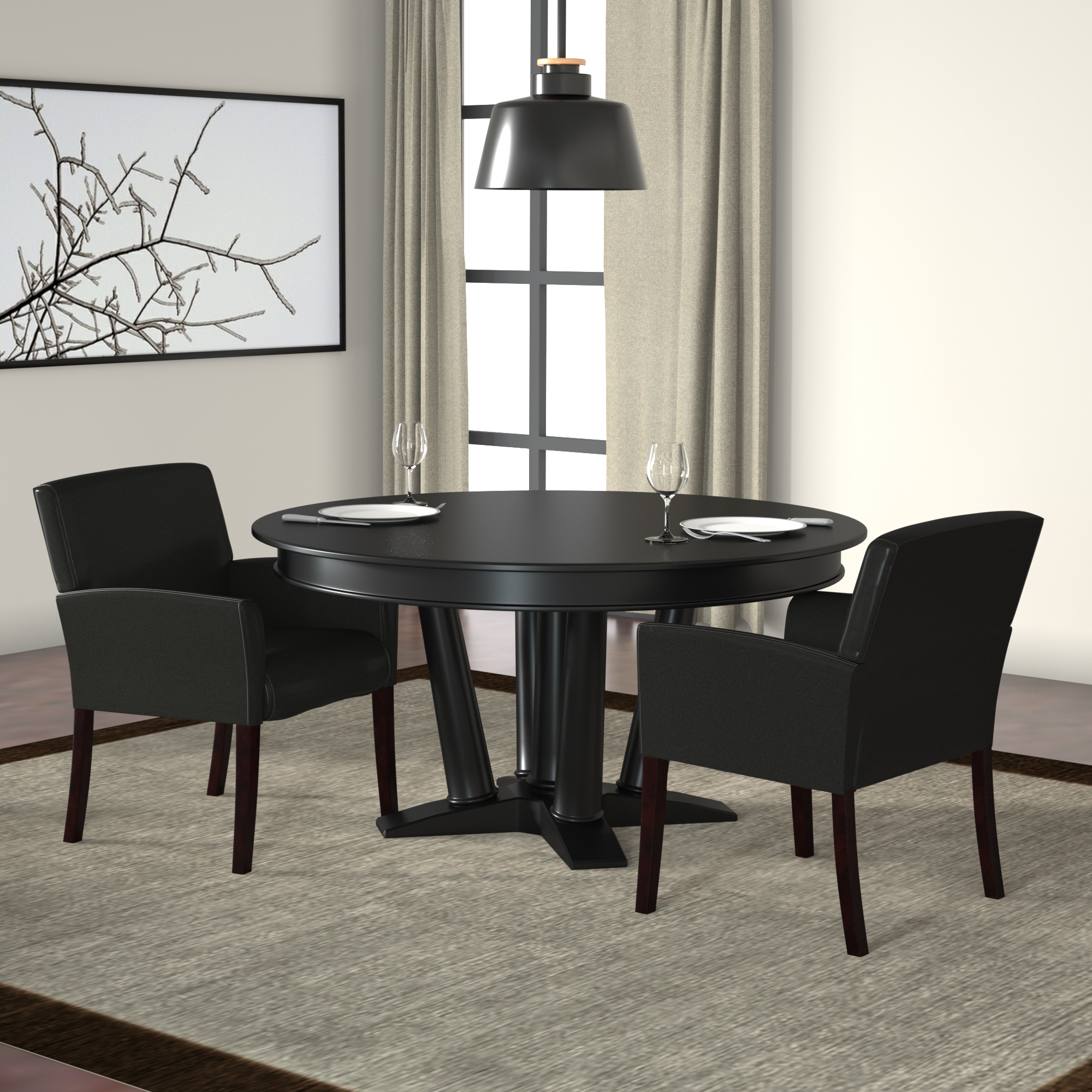 Boss Box Arm guest, accent or dining chair W/Mahogany Finish - Image 8