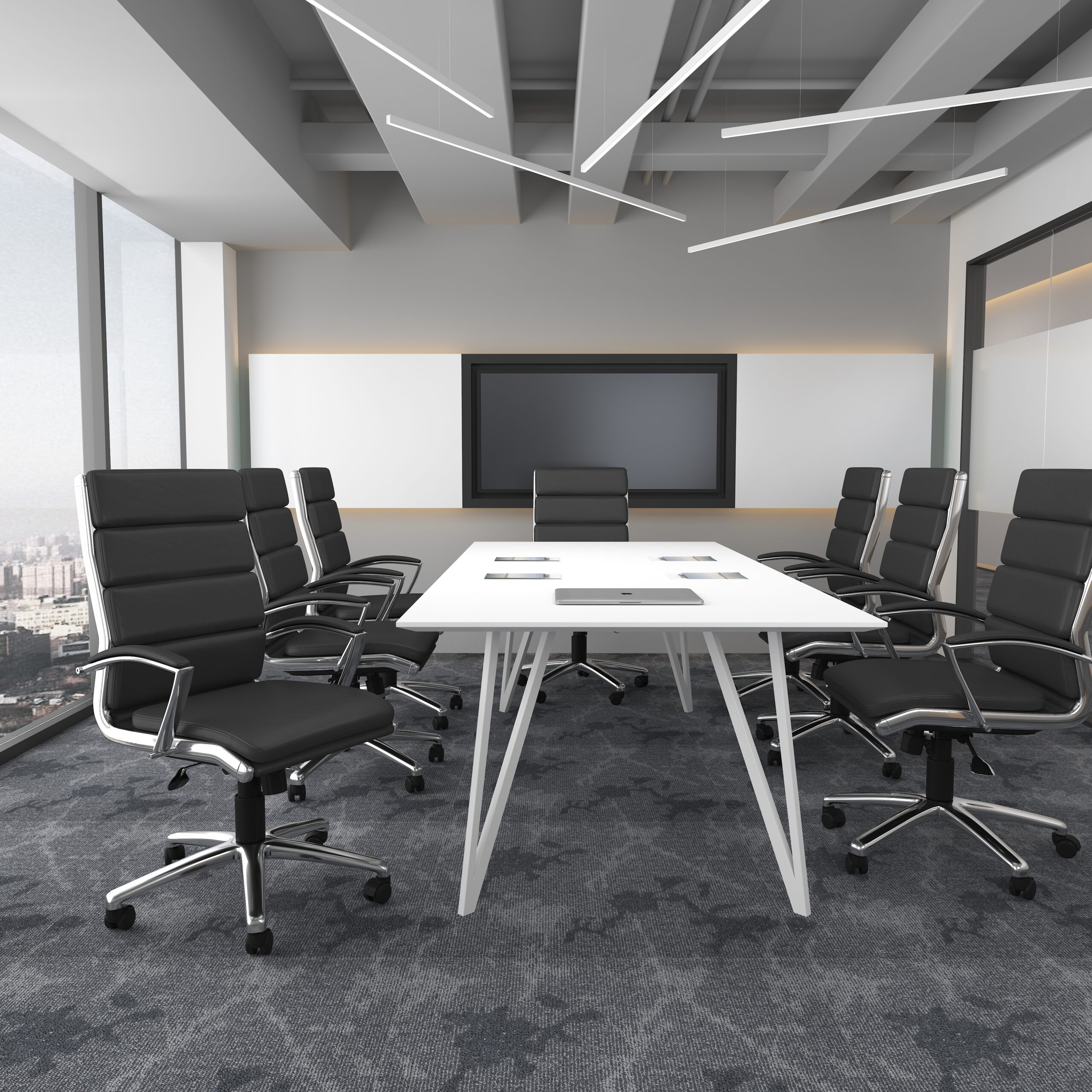 Boss Executive Caressoftplus Vinyl Chair with Metal Chrome Finish - Image 12