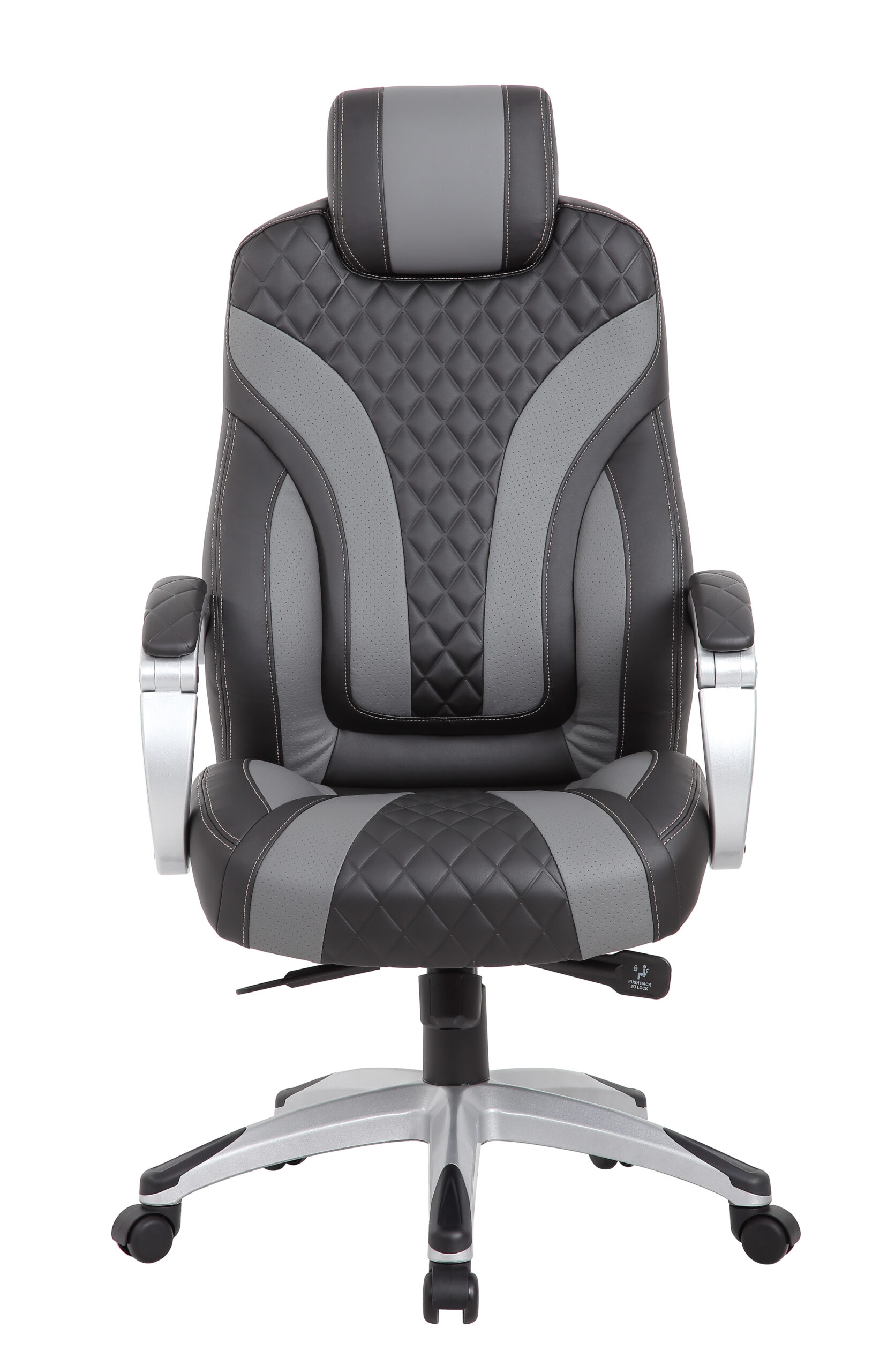 Boss Bentley Hinged Arm Executive Chair With Synchro-Tilt, Black/Grey - Image 4