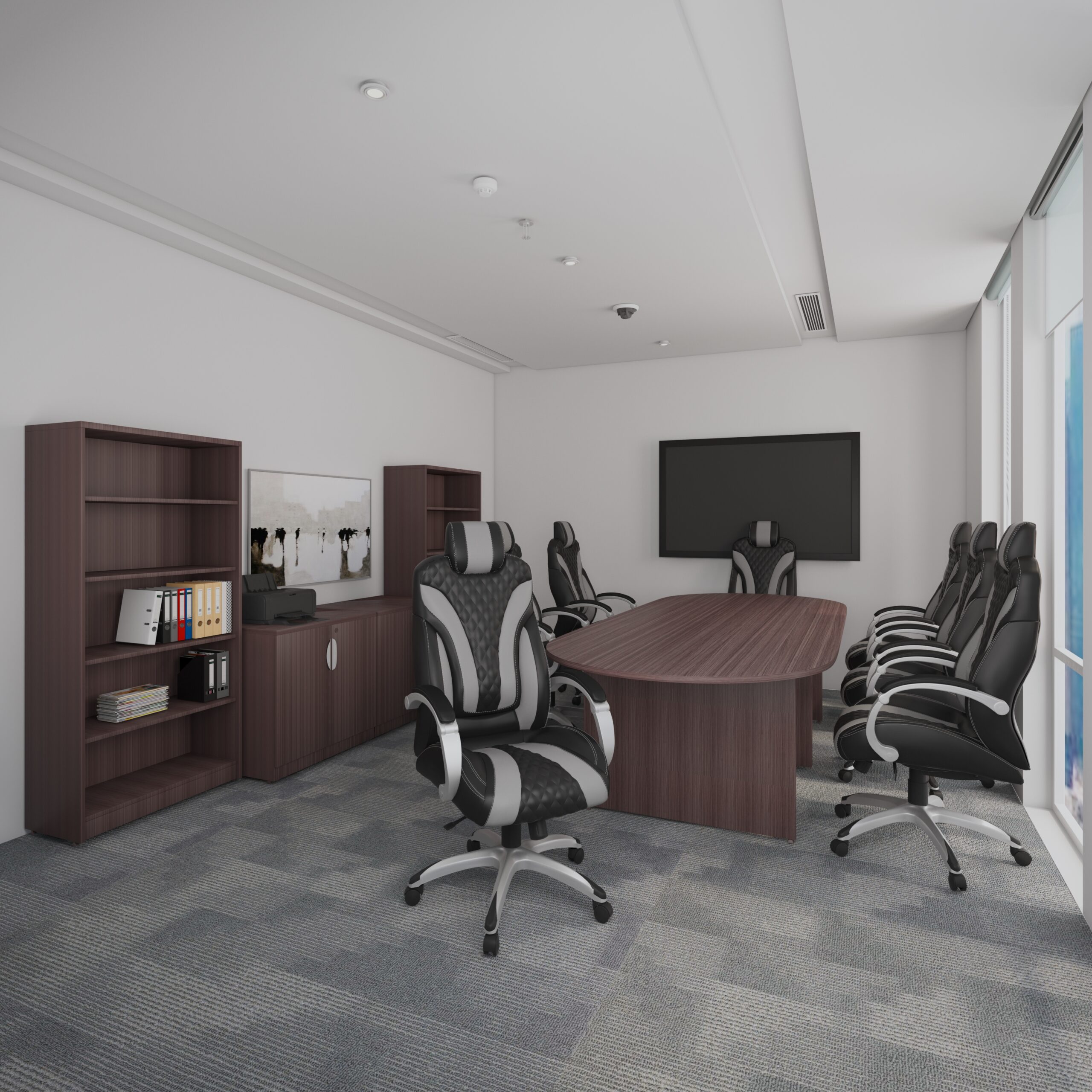 Boss Bentley Hinged Arm Executive Chair With Synchro-Tilt, Black/Grey - Image 9