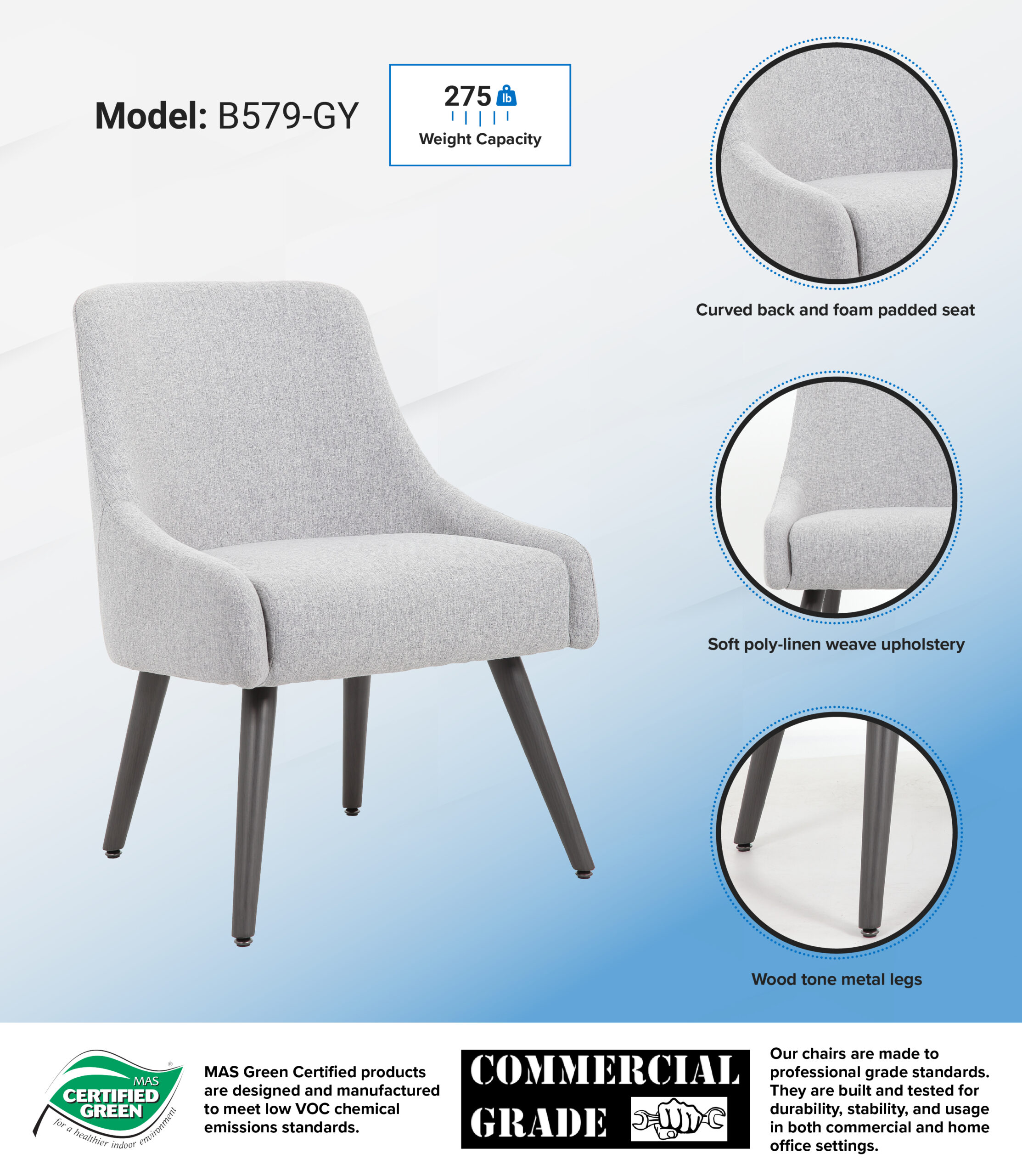 Boss Boyle Guest Chair-Grey - Image 7