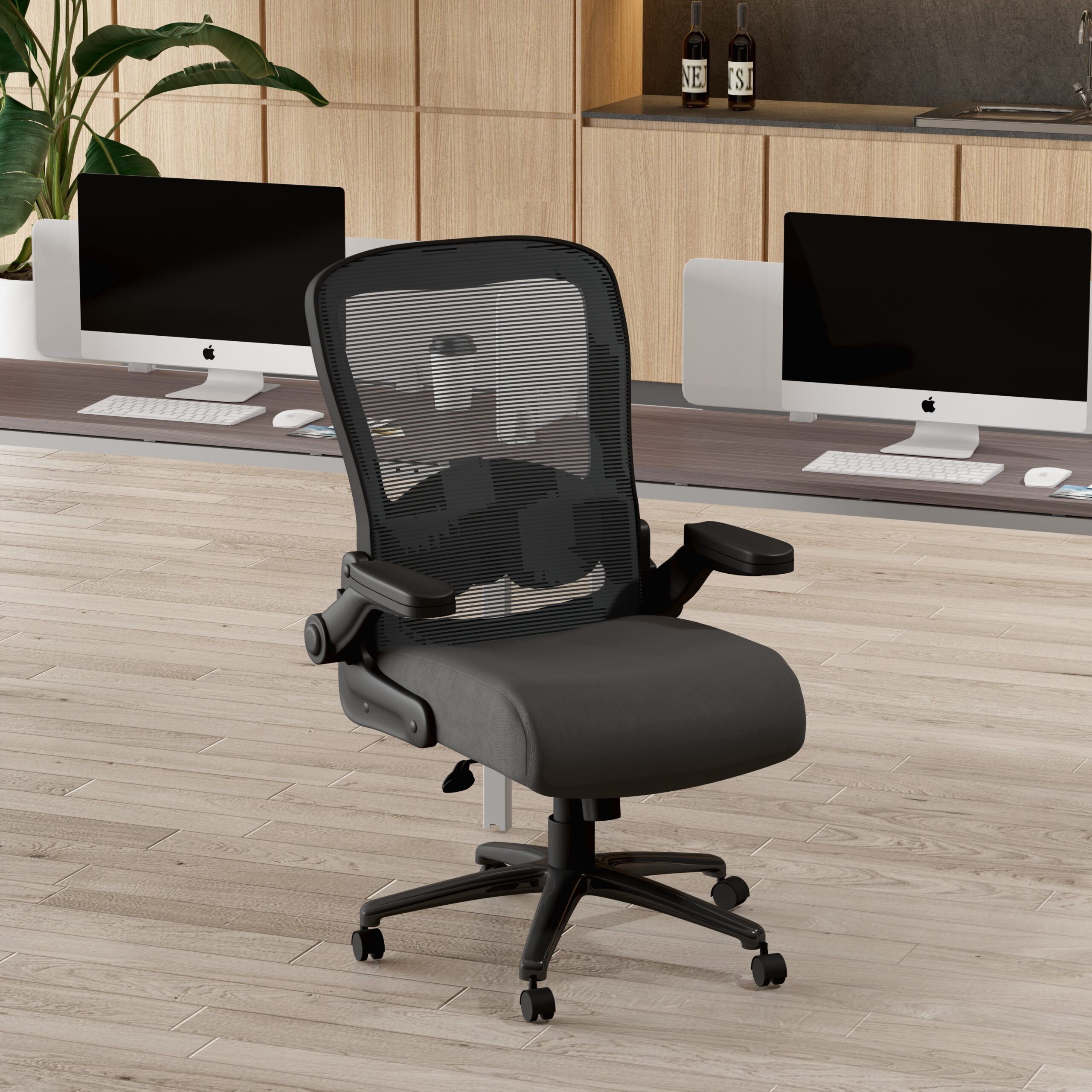 Boss Heavy Duty Flip Arm Mesh Task Chair - Image 7