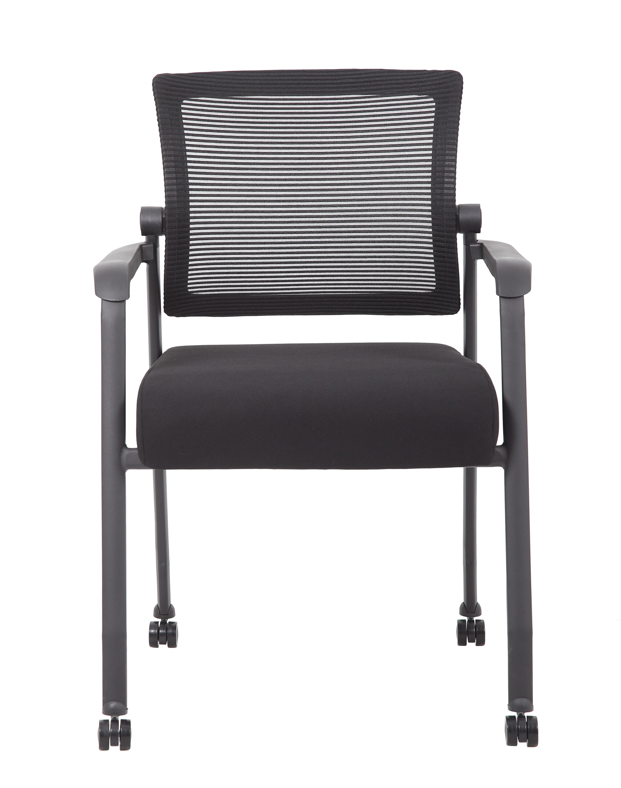 Boss Linear Mesh 4-Legged Guest Chair w/ Casters - Image 5