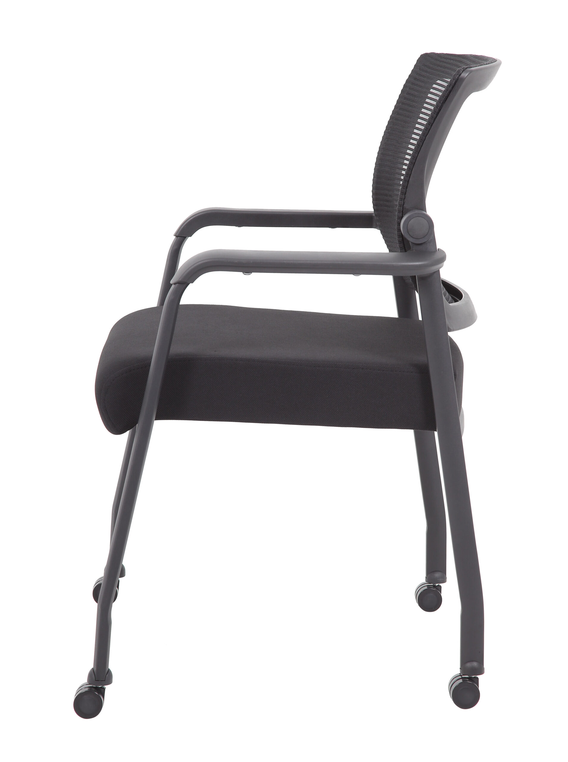 Boss Linear Mesh 4-Legged Guest Chair w/ Casters - Image 3