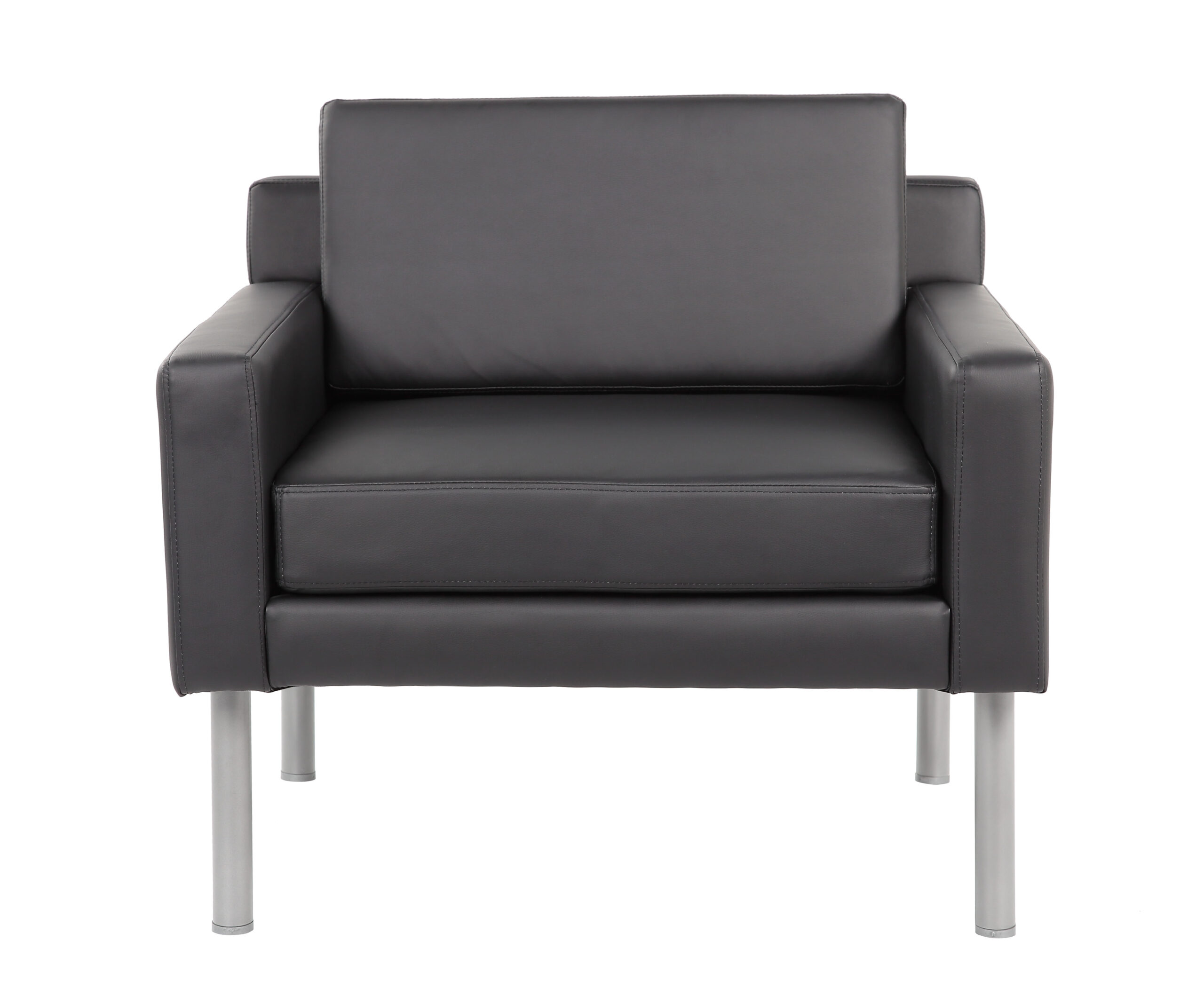 Boss Black Antimicrobial Vinyl Lounge Chair - Image 2