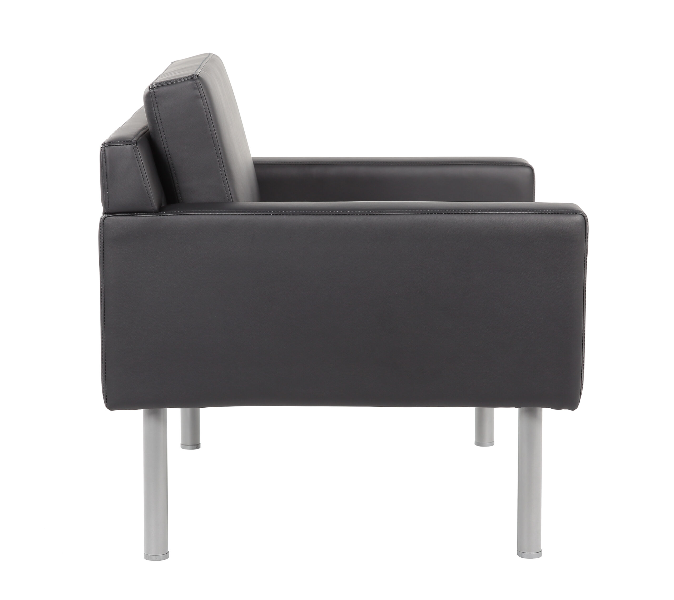 Boss Black Antimicrobial Vinyl Lounge Chair - Image 3