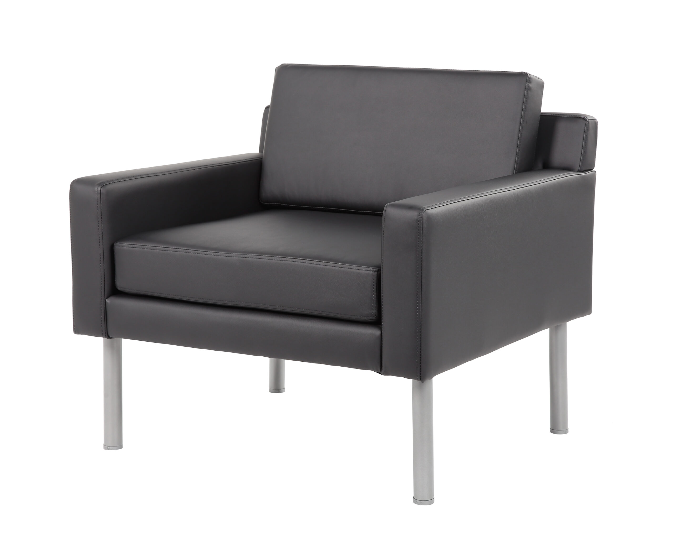 Boss Black Antimicrobial Vinyl Lounge Chair - Image 6