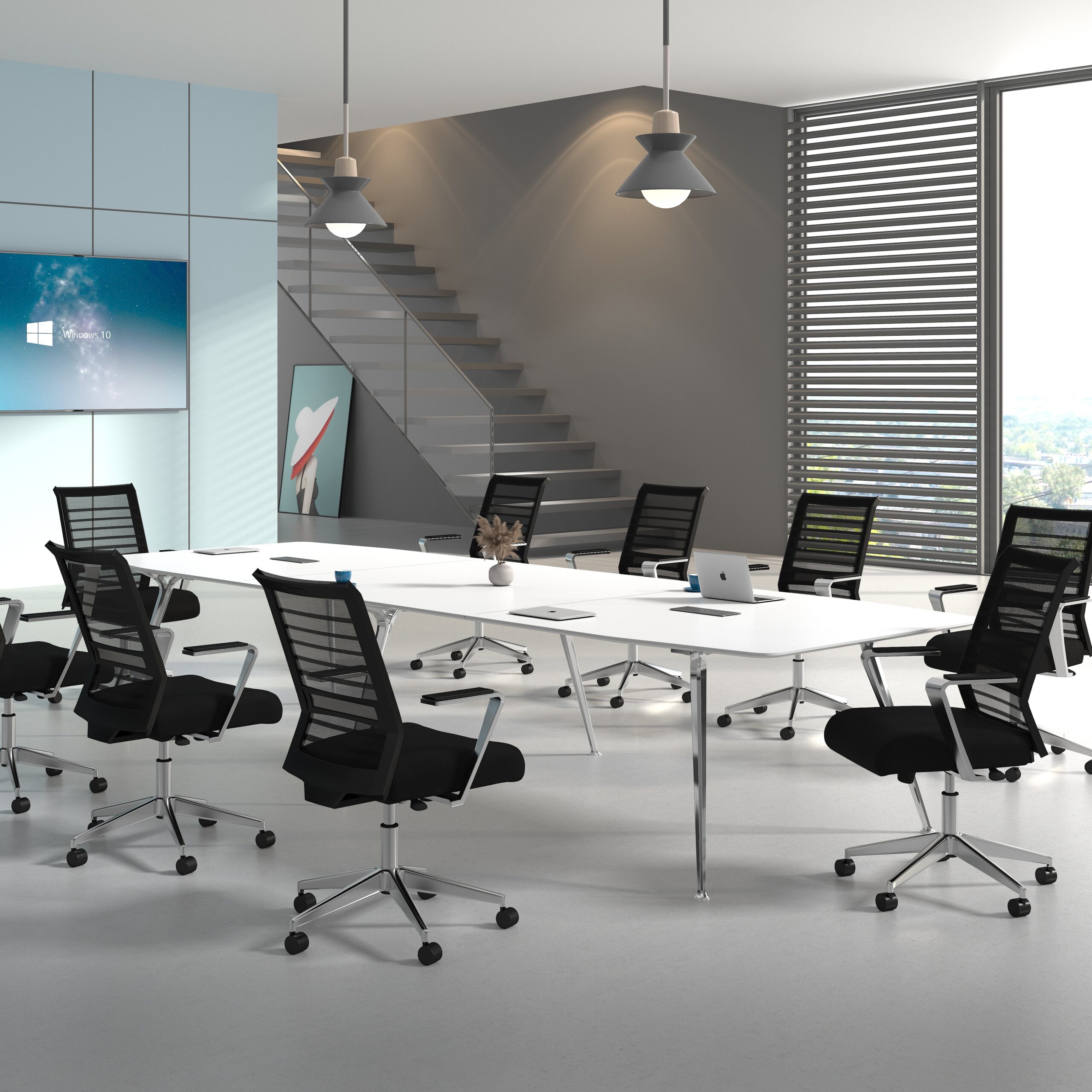 Boss Horizontal Mesh Back Task Chair, Aluminum Arms/Base - Image 10