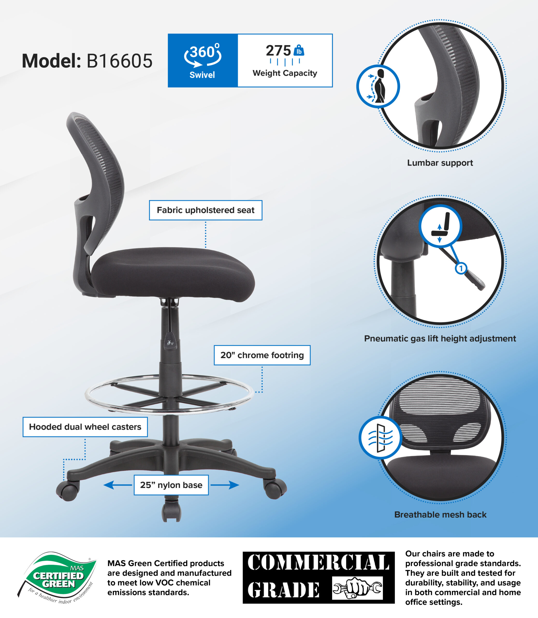 Boss Commercial Grade Mesh Stool - Image 7