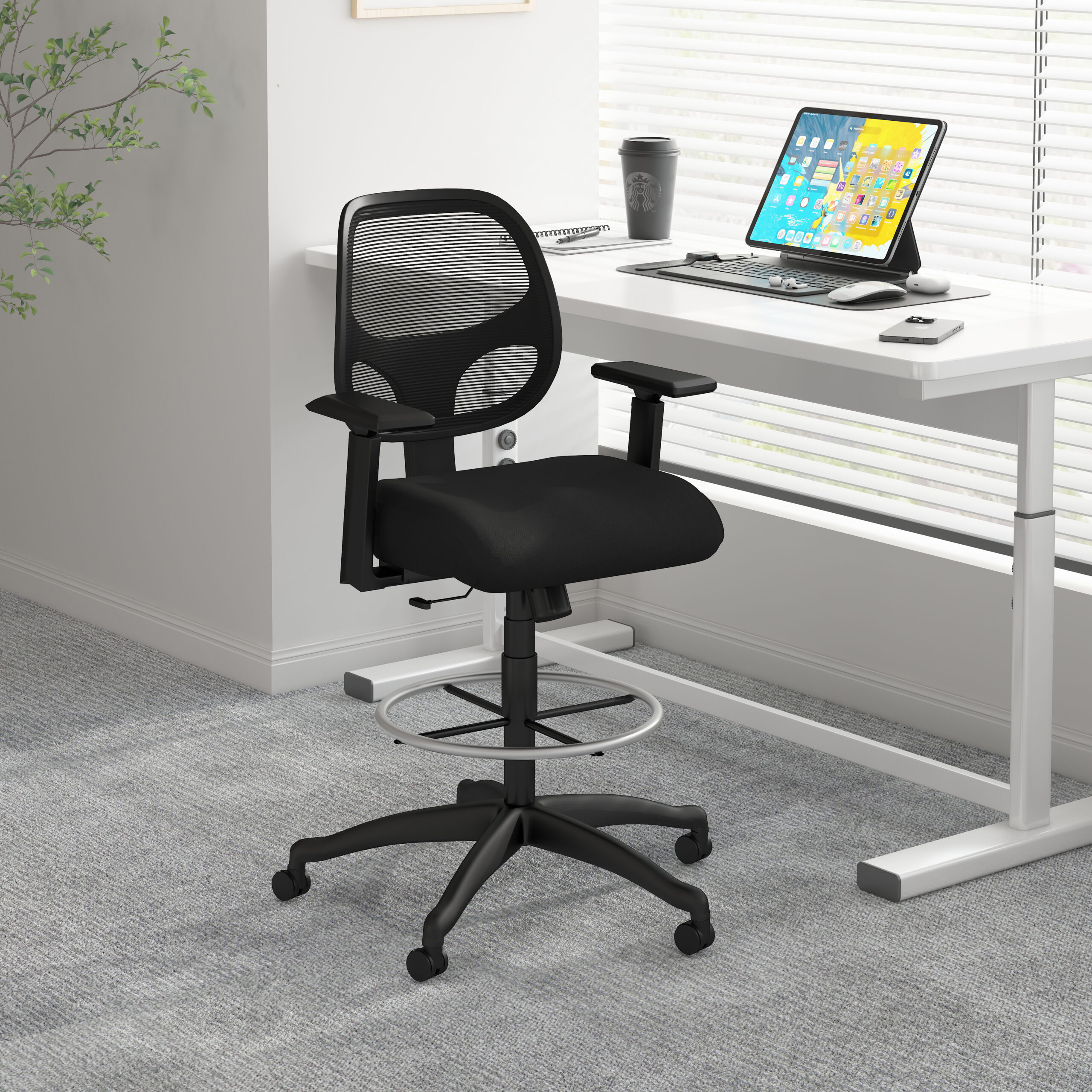 Boss Commercial Grade Mesh Stool W/ Arms - Image 6