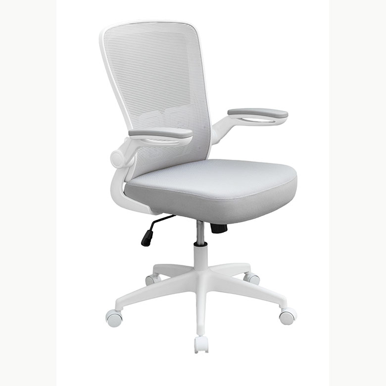 Boss Grey Mesh, Flip Arm, Task Chair, White Frame