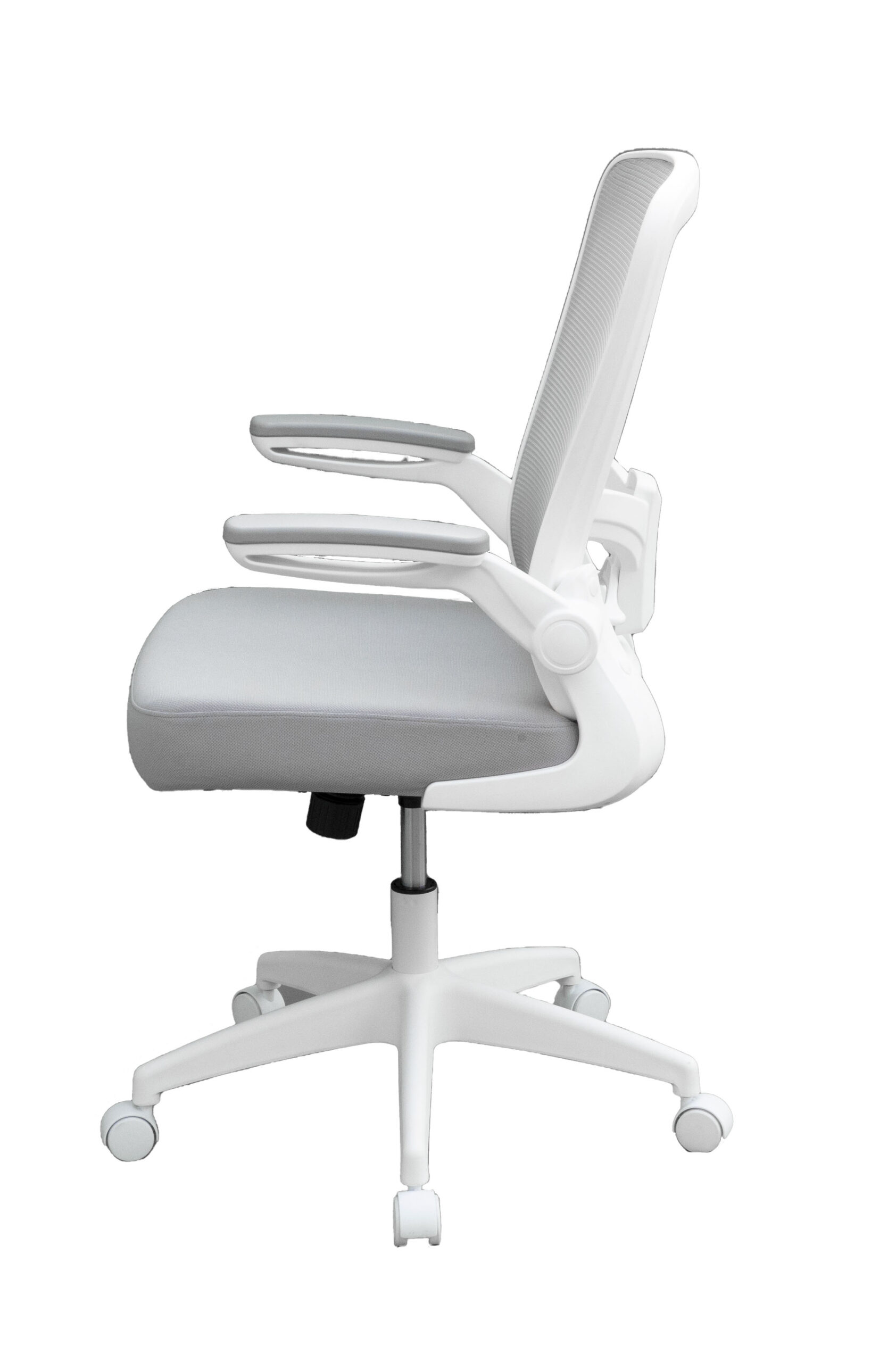 Boss Grey Mesh, Flip Arm, Task Chair, White Frame - Image 4
