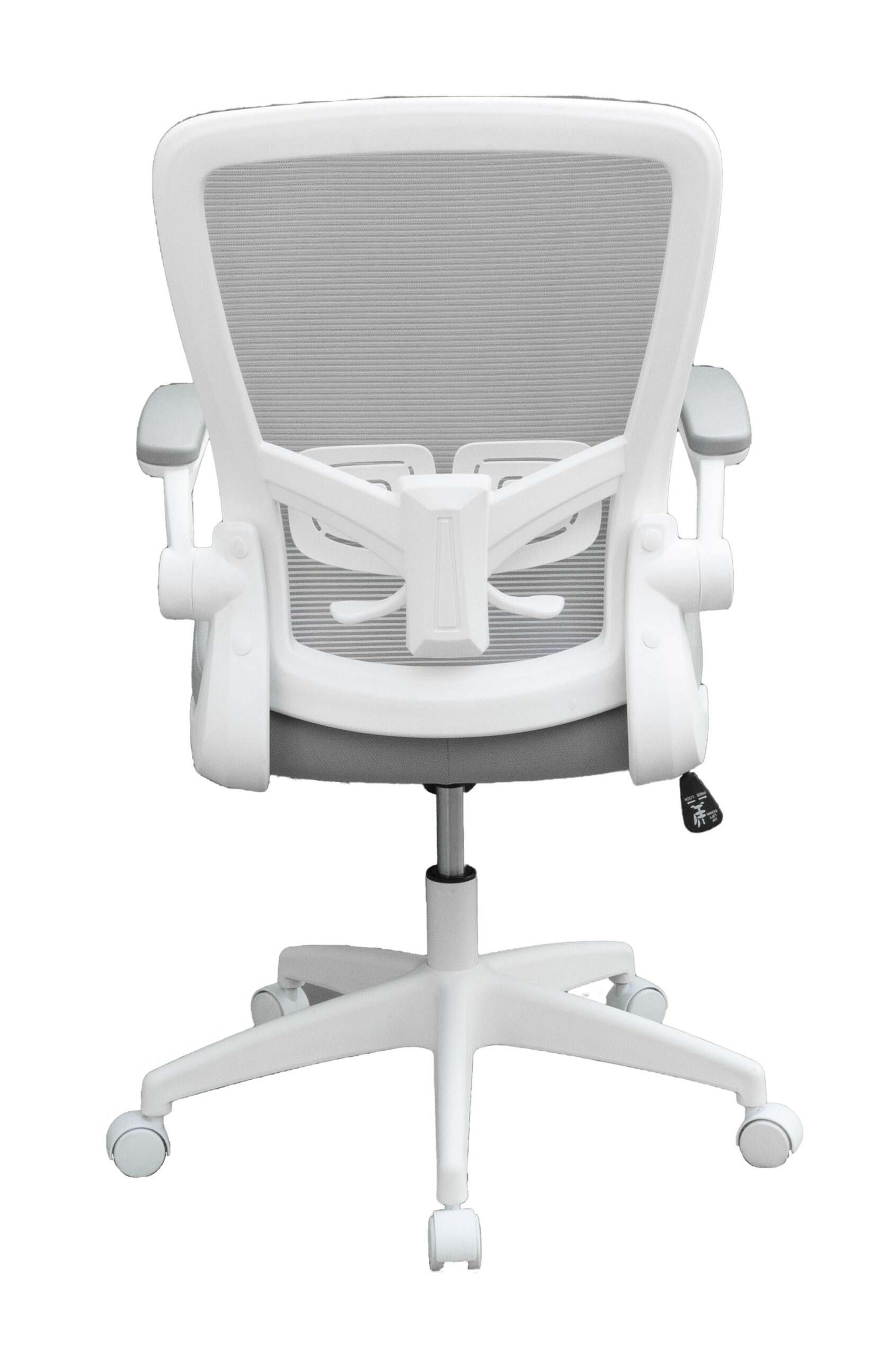 Boss Grey Mesh, Flip Arm, Task Chair, White Frame - Image 3