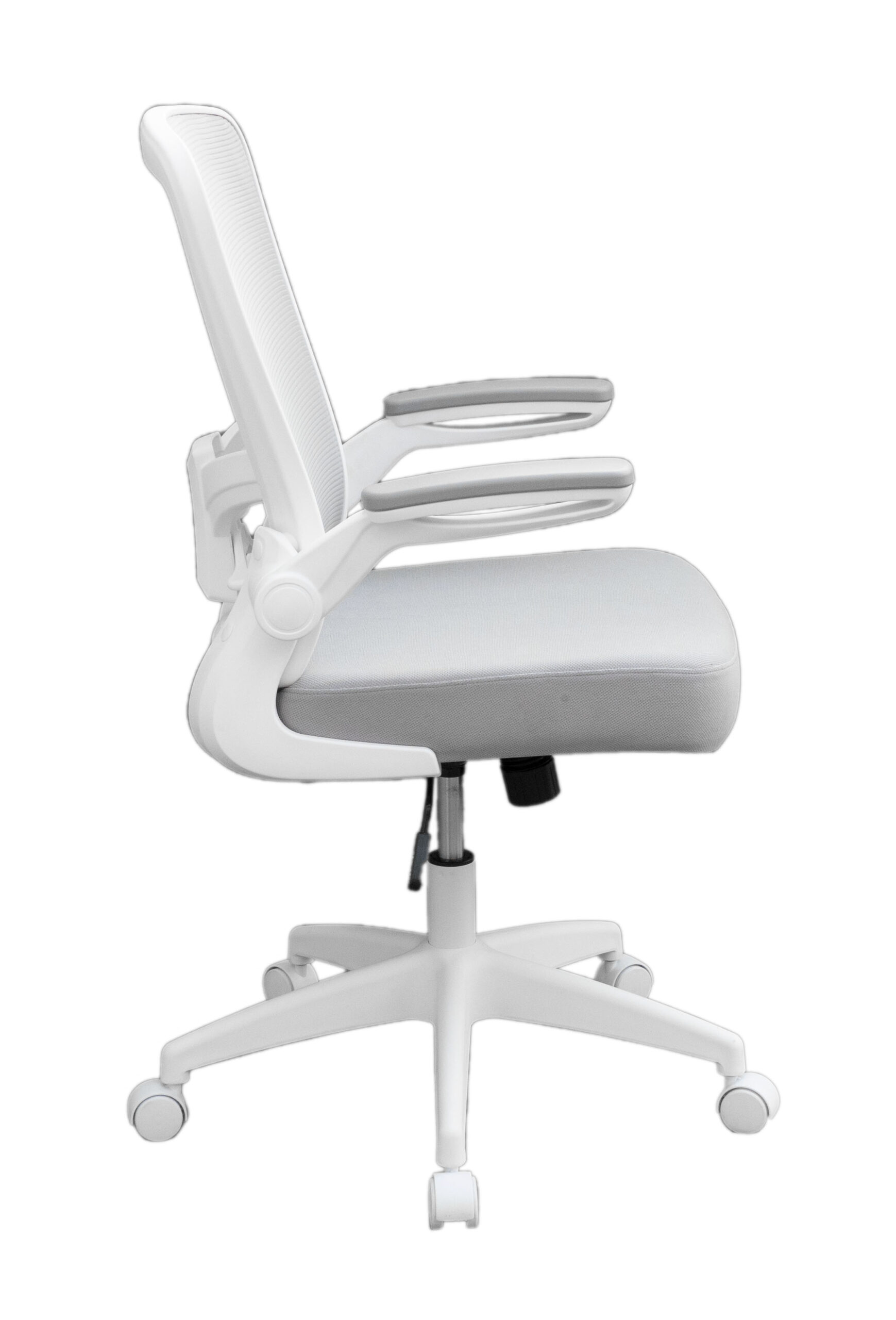 Boss Grey Mesh, Flip Arm, Task Chair, White Frame - Image 2
