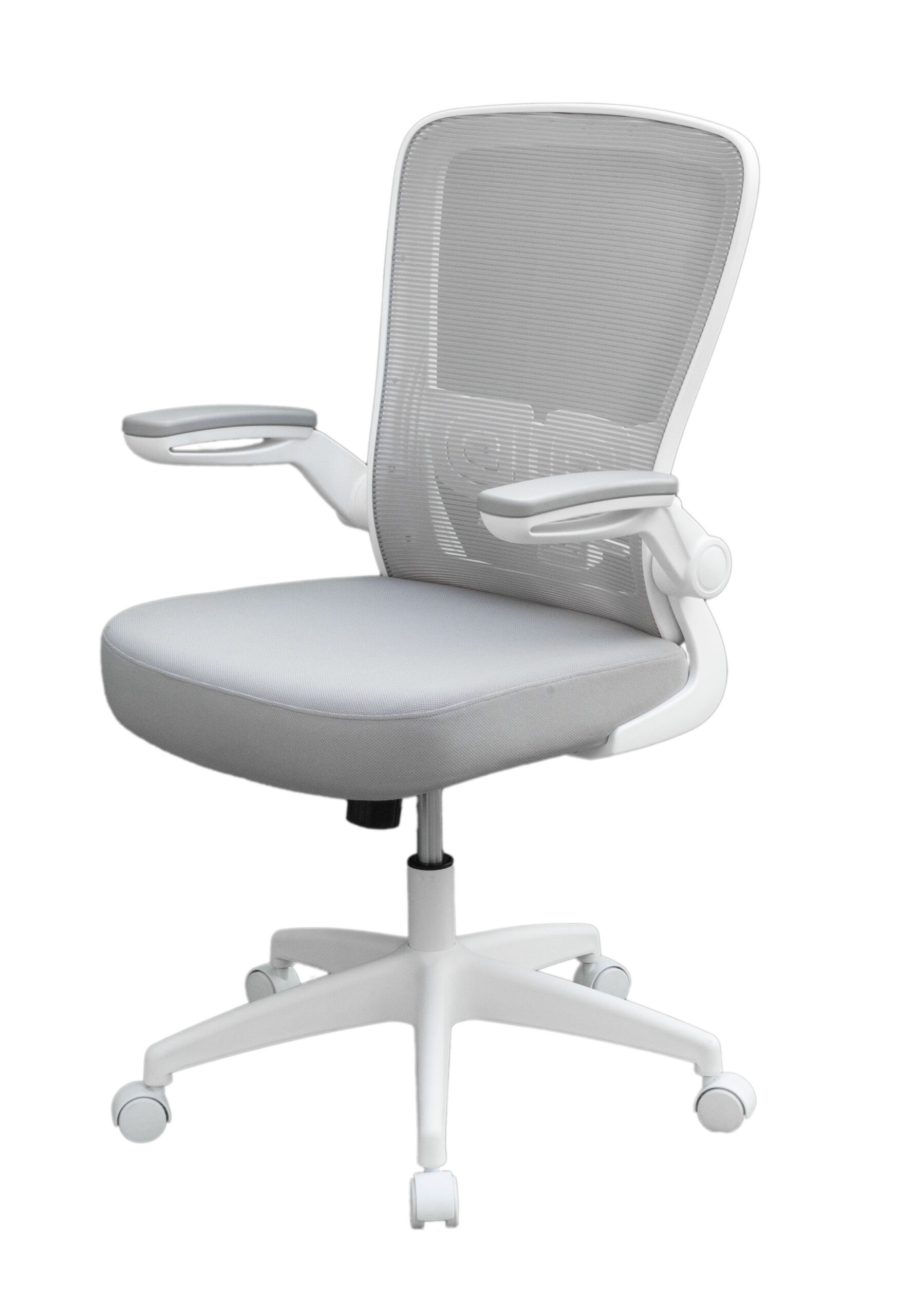 Boss Grey Mesh, Flip Arm, Task Chair, White Frame - Image 5