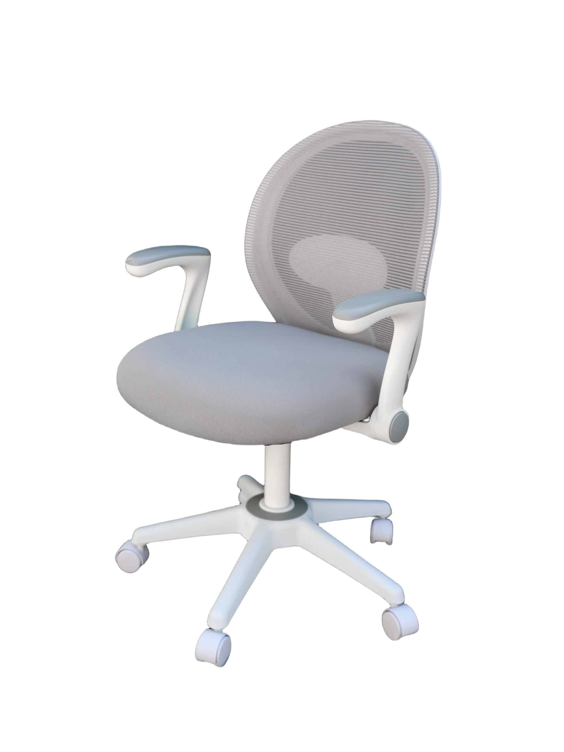 Boss Grey Mesh, Flip Arm, Task Chair, White Frame - Image 3