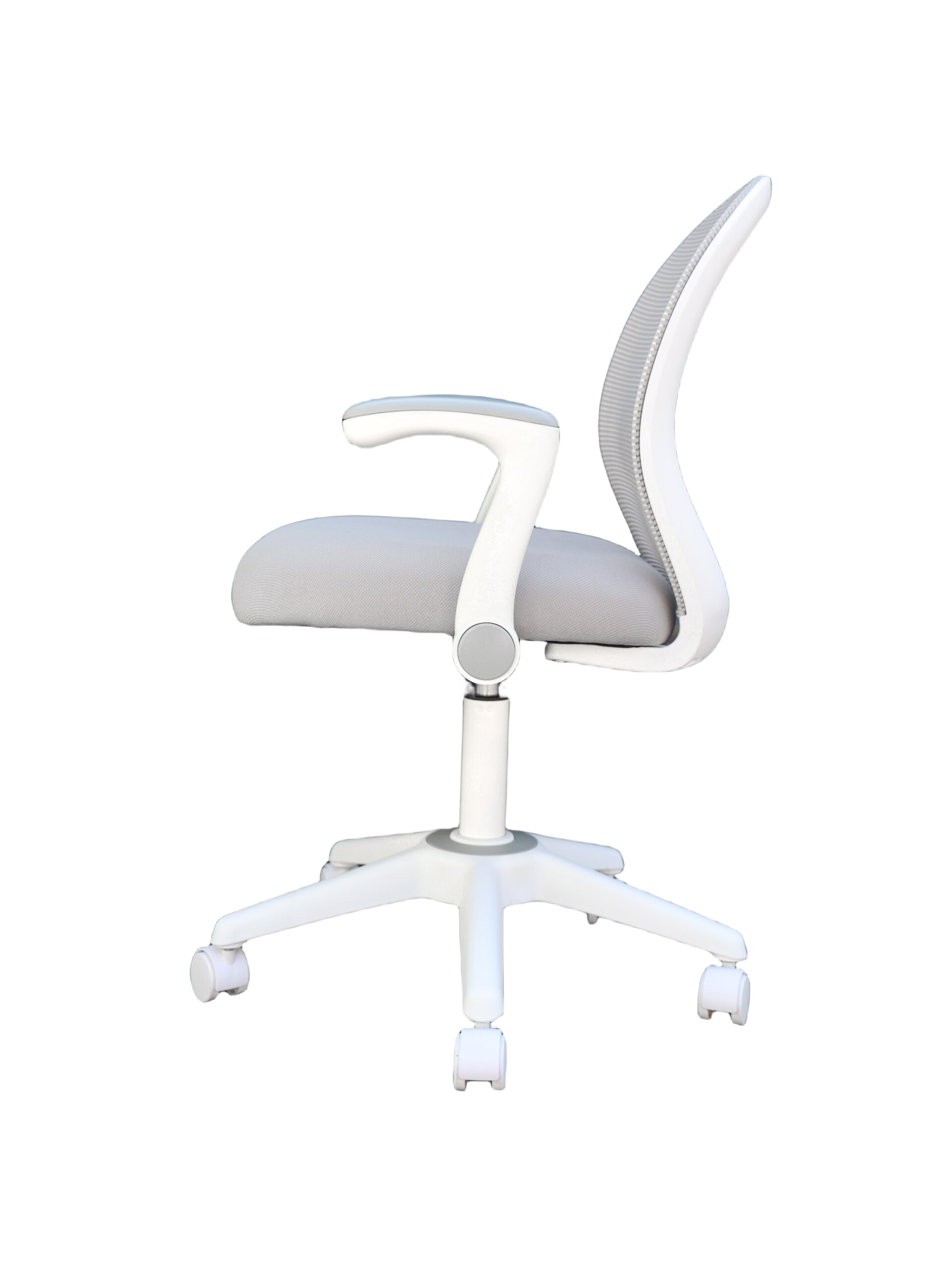Boss Grey Mesh, Flip Arm, Task Chair, White Frame - Image 2