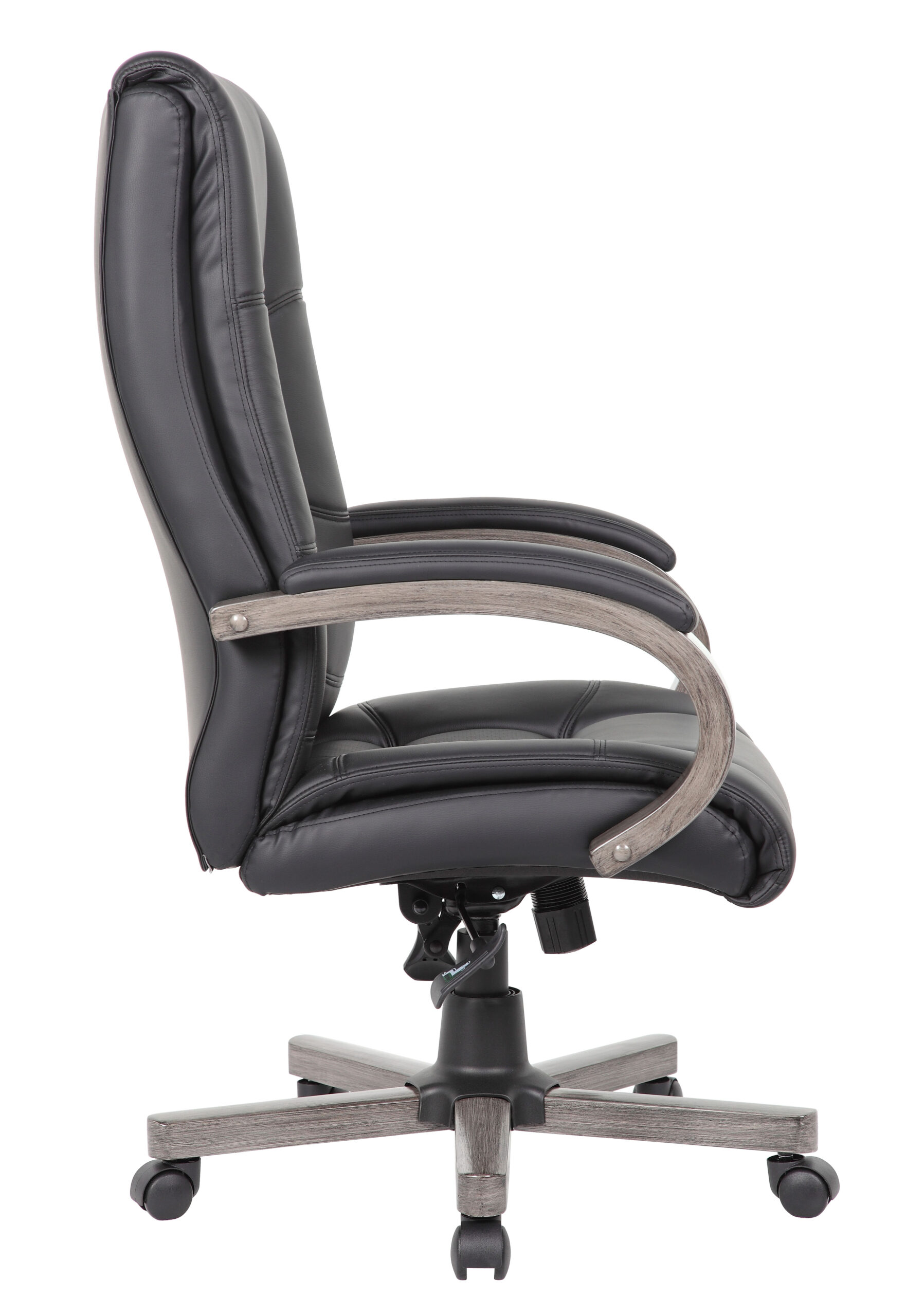 Boss High Back Executive Wood Finished Chairs, Grey - Image 2