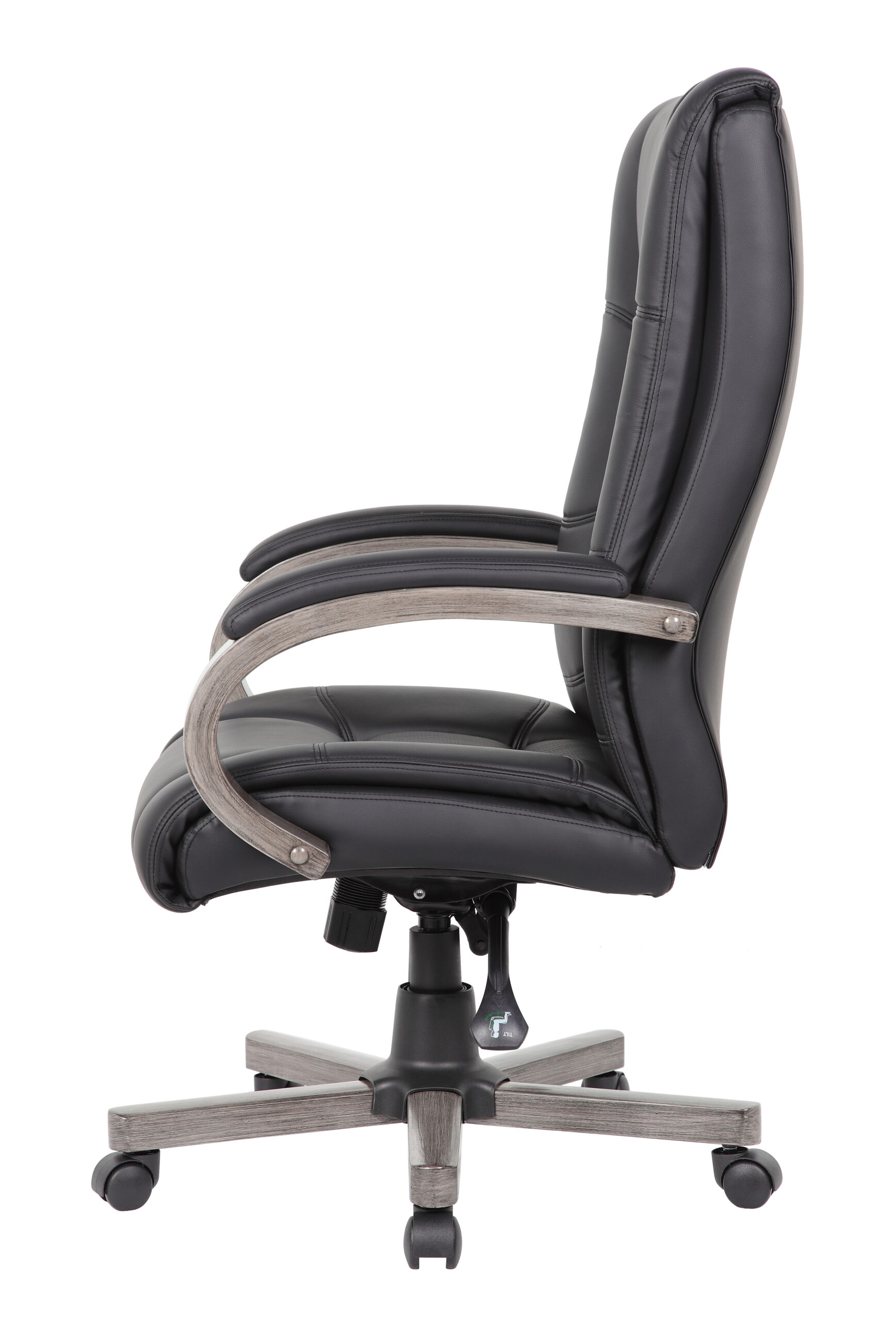 Boss High Back Executive Wood Finished Chairs, Grey - Image 4