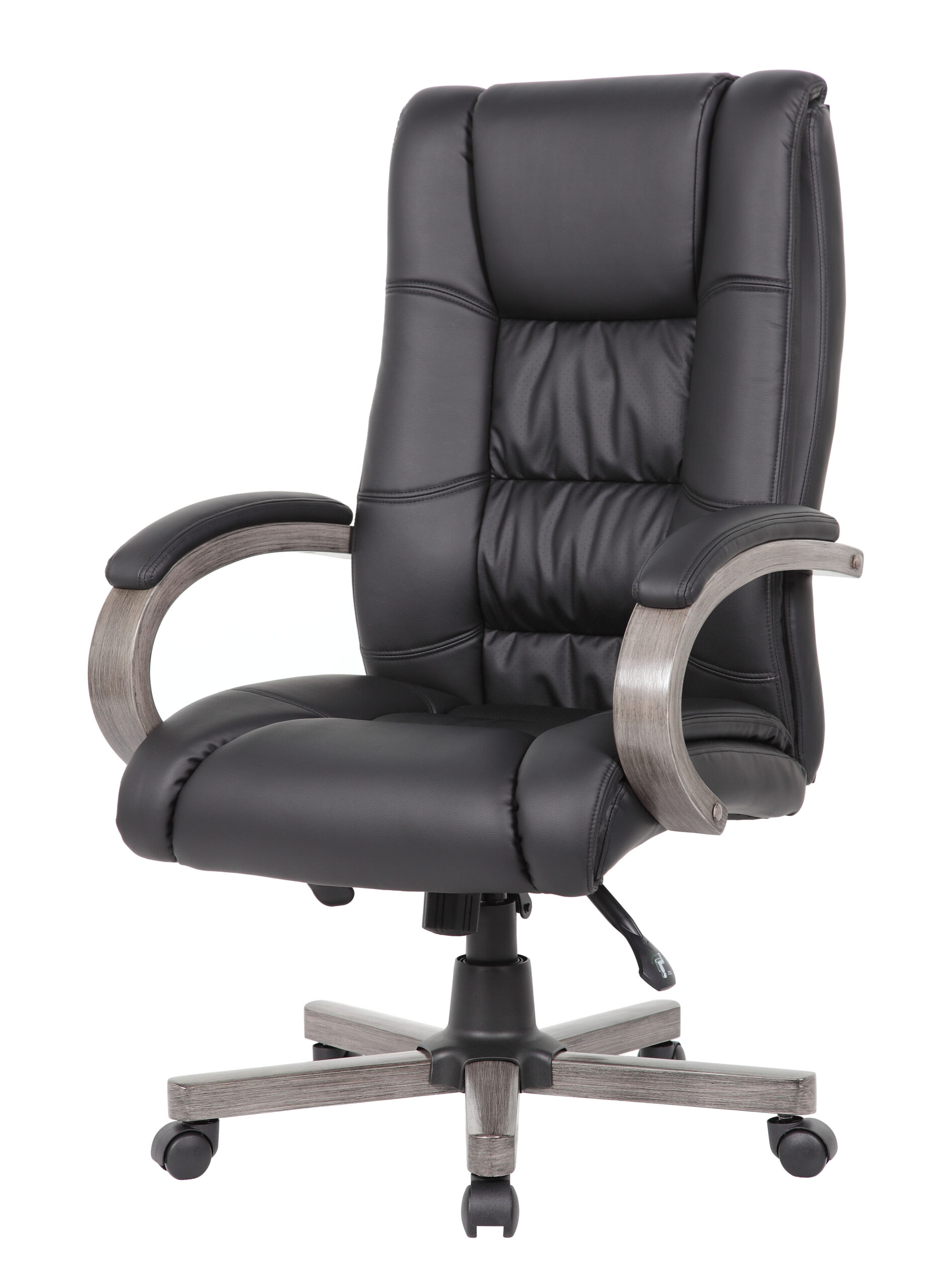 Boss High Back Executive Wood Finished Chairs, Grey - Image 5