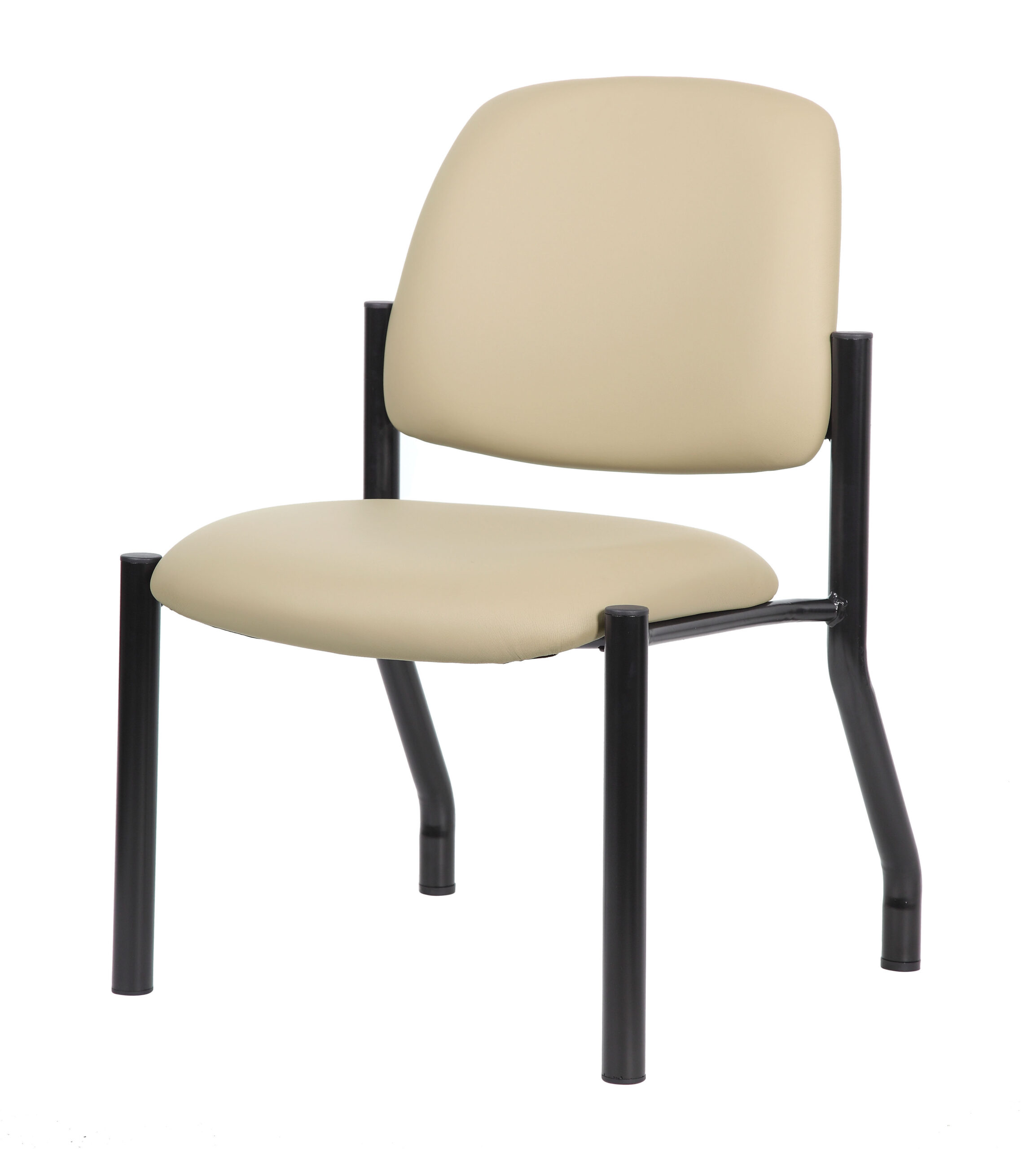 Boss Chair Mid Back Armless Guest Chair, 300 lb capacity, Antimicrobial Vinyl, Beige - Image 6
