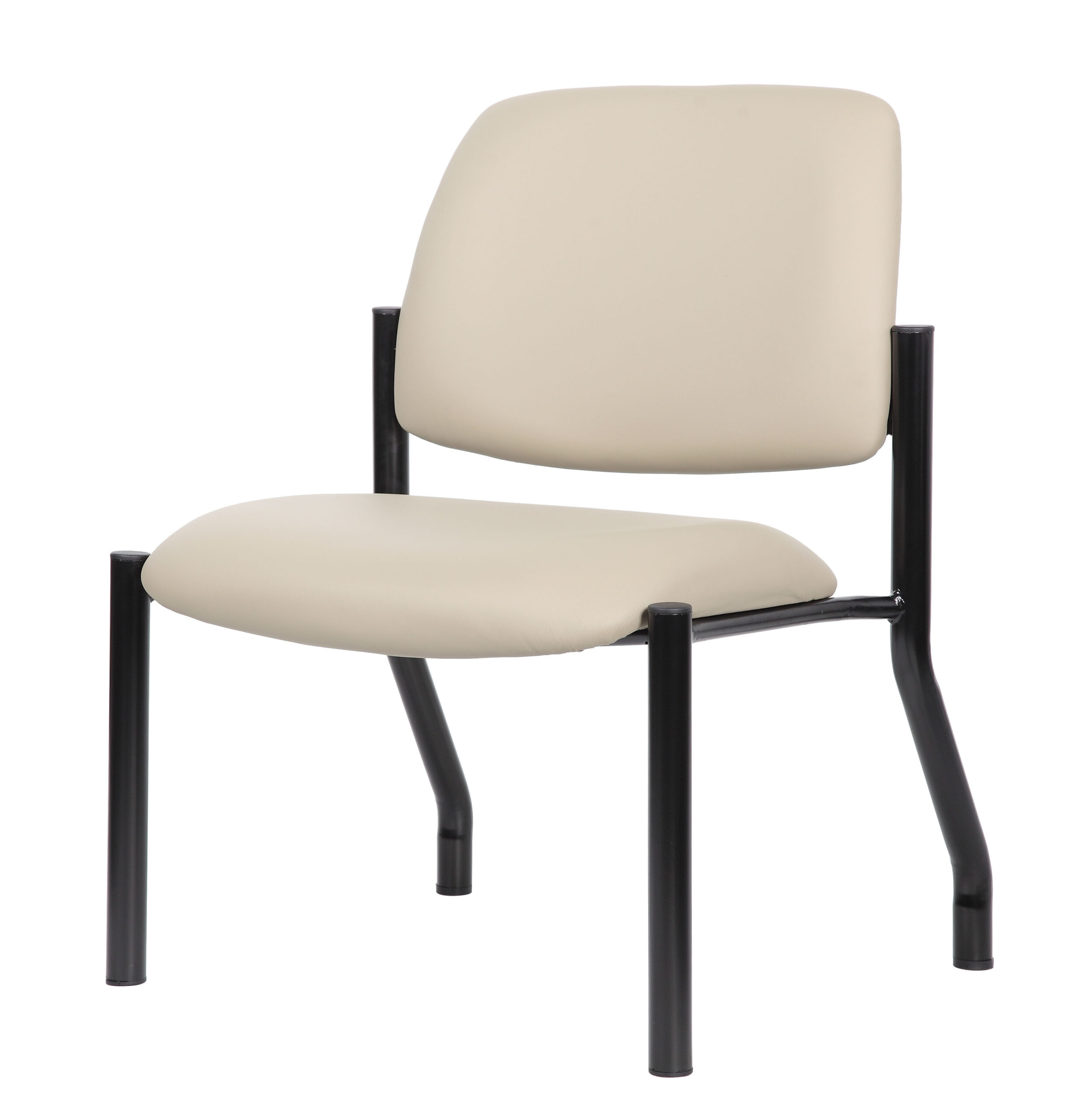 Boss Chair Mid Back Armless Guest Chair, 400 lb capacity, Antimicrobial Vinyl, Beige - Image 5