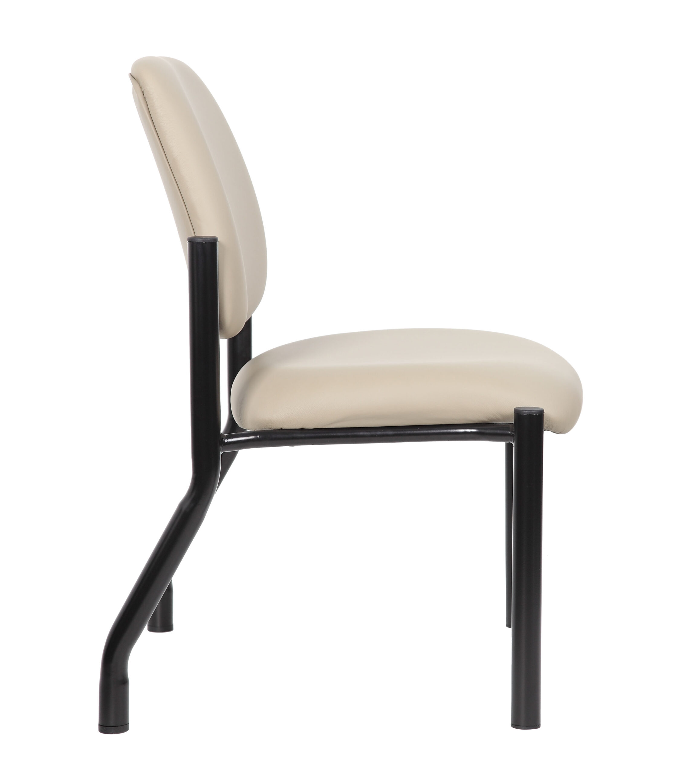 Boss Chair Mid Back Armless Guest Chair, 400 lb capacity, Antimicrobial Vinyl, Beige - Image 6