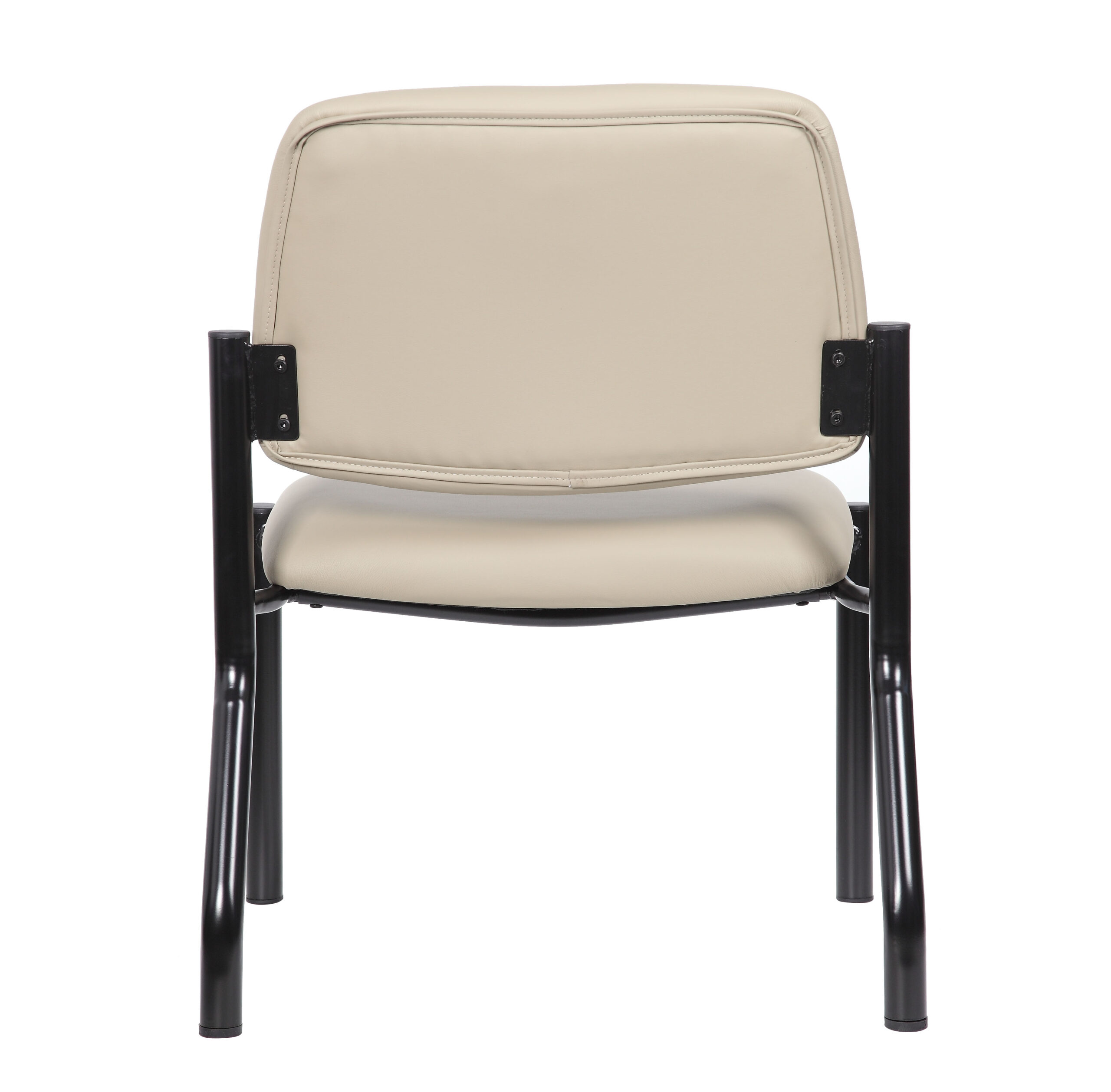 Boss Chair Mid Back Armless Guest Chair, 400 lb capacity, Antimicrobial Vinyl, Beige - Image 2