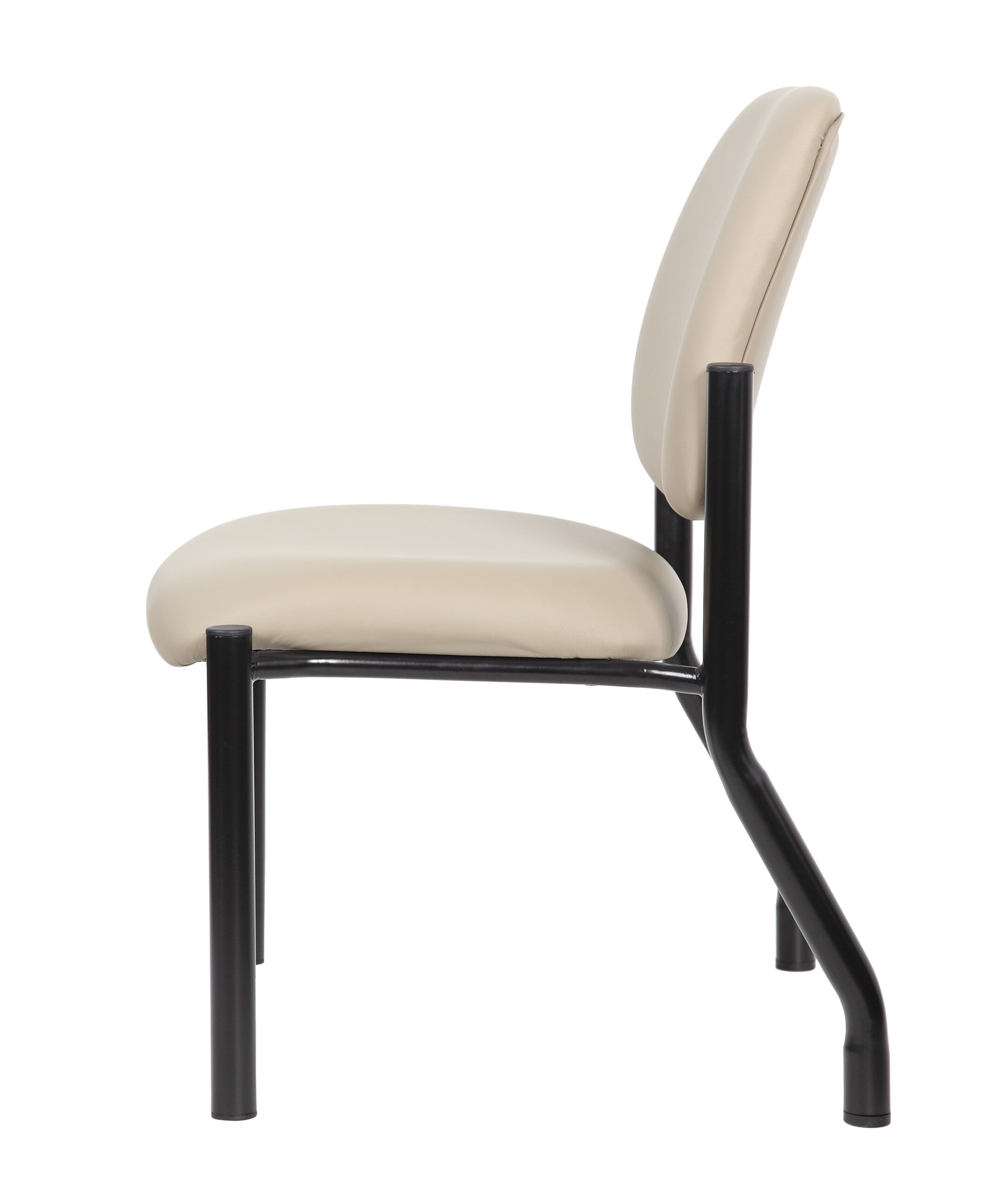 Boss Chair Mid Back Armless Guest Chair, 400 lb capacity, Antimicrobial Vinyl, Beige - Image 3