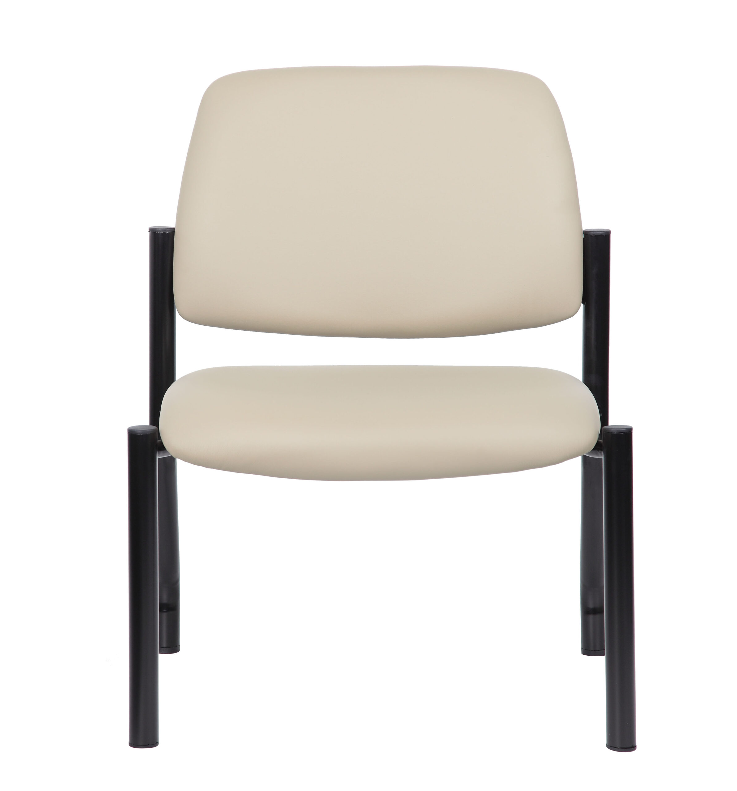 Boss Chair Mid Back Armless Guest Chair, 400 lb capacity, Antimicrobial Vinyl, Beige - Image 4