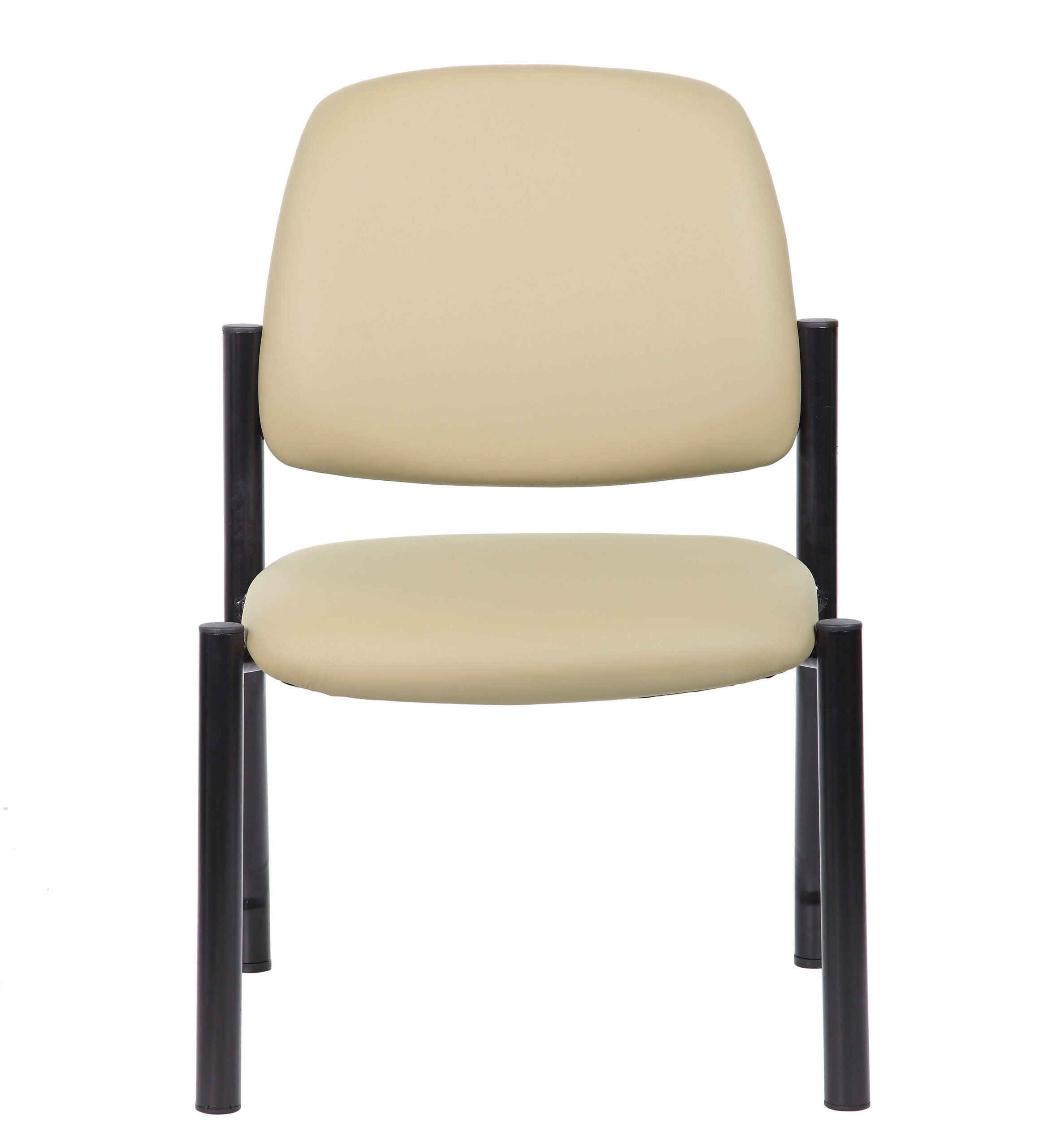 Boss Chair Mid Back Armless Guest Chair, 300 lb capacity, Antimicrobial Vinyl, Beige - Image 5