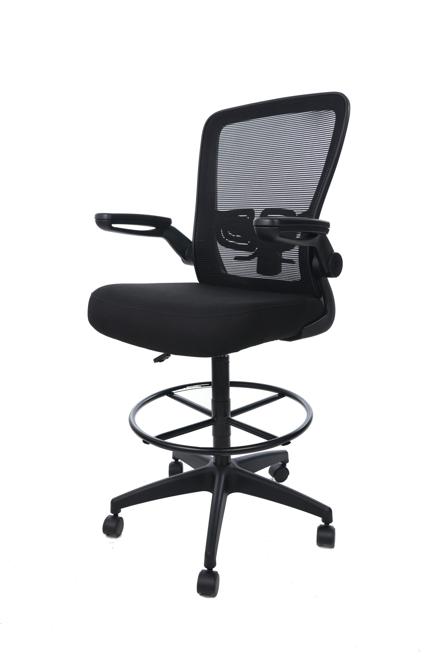 Boss Black Mesh, Flip Arm, Stool, Black Frame - Image 2