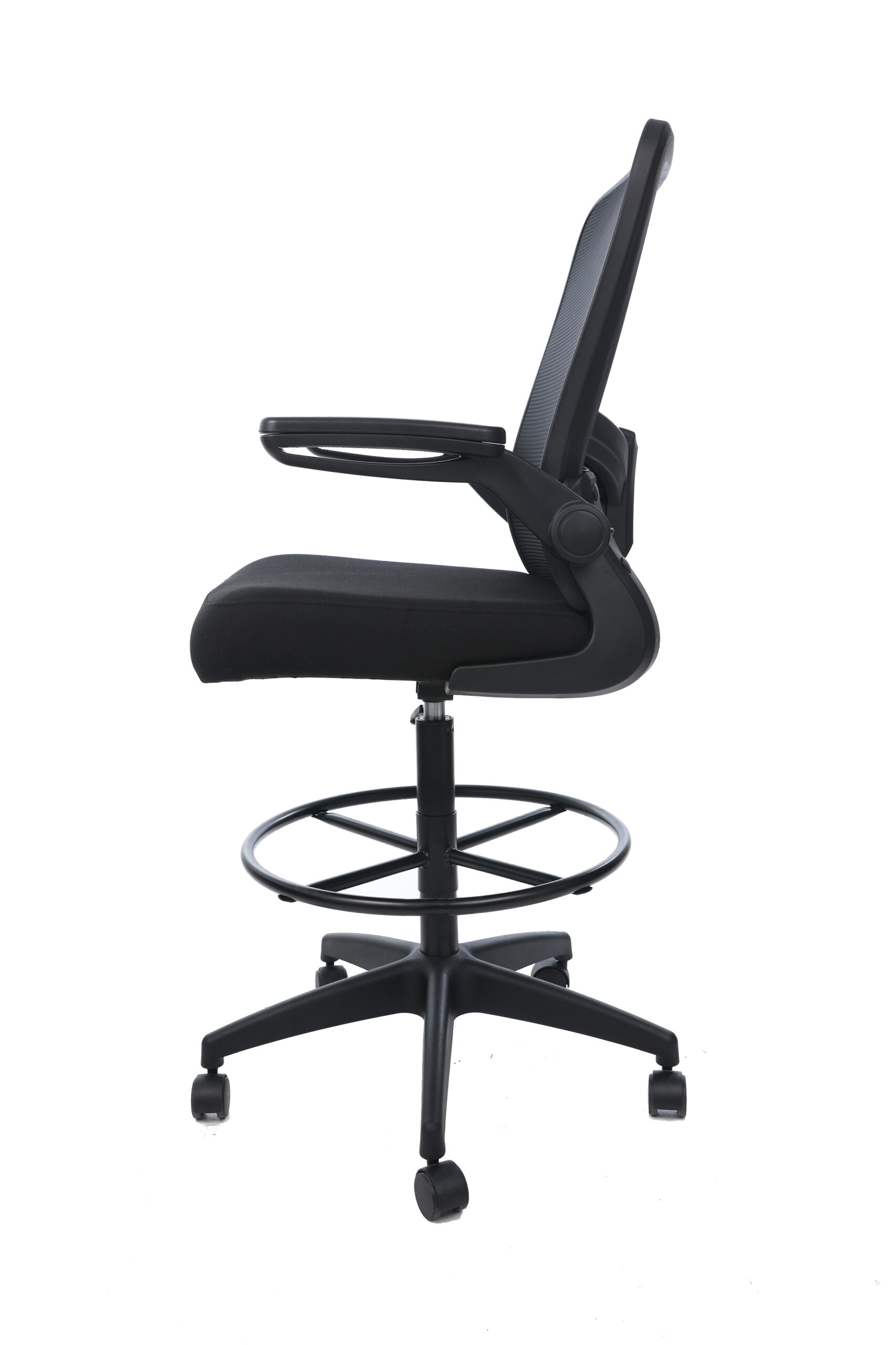 Boss Black Mesh, Flip Arm, Stool, Black Frame - Image 5