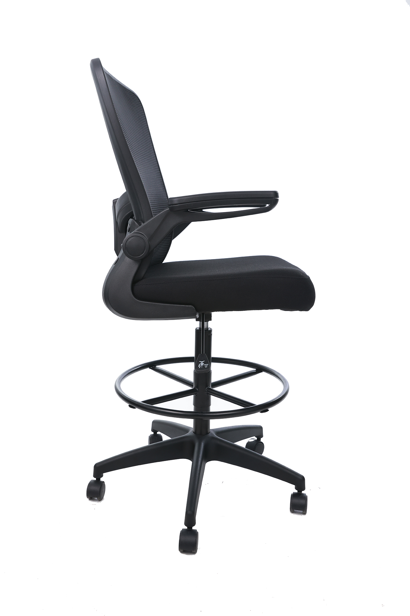 Boss Black Mesh, Flip Arm, Stool, Black Frame - Image 7